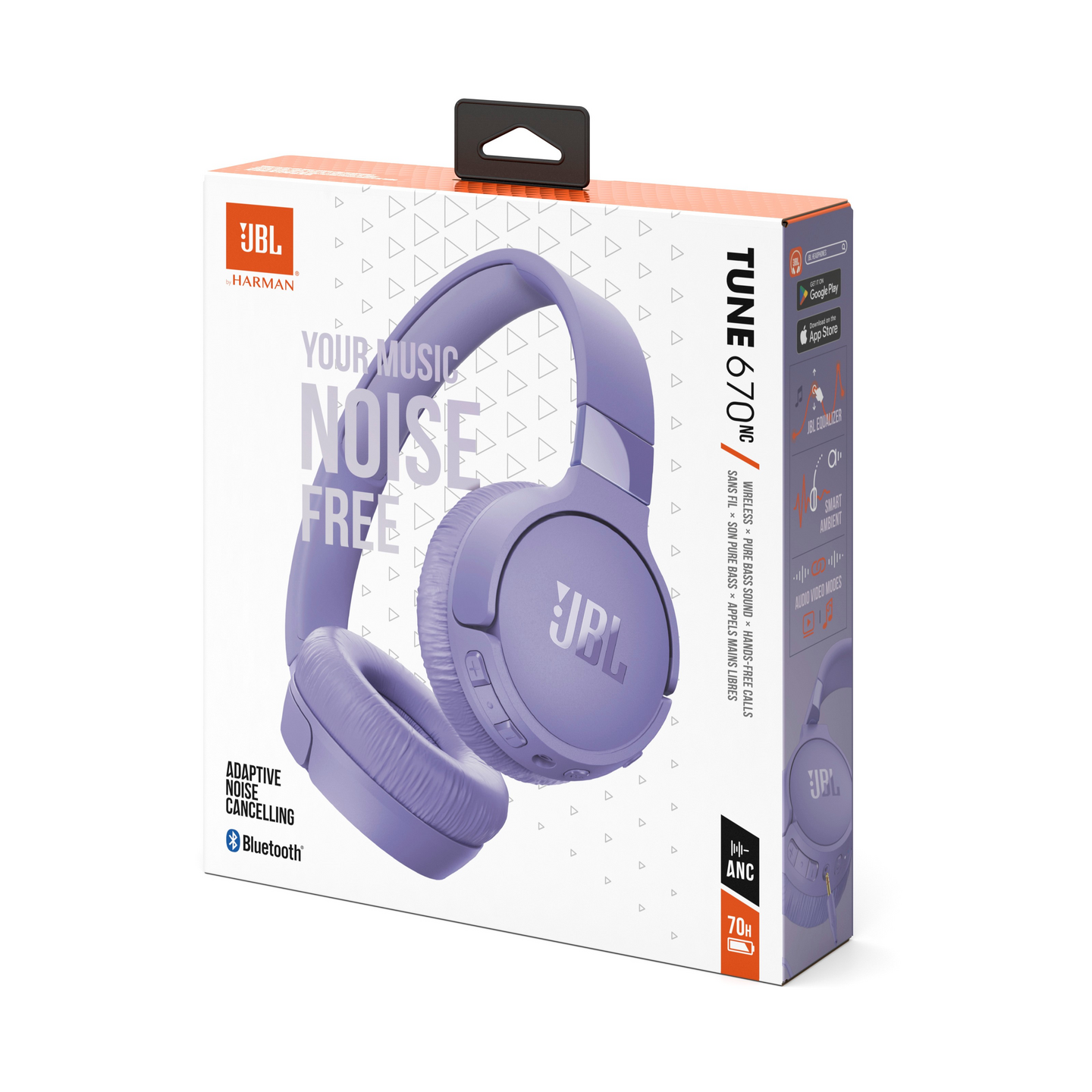 JBL Tune 670 NC -langattomat vastamelusankakuulokkeet, violetti