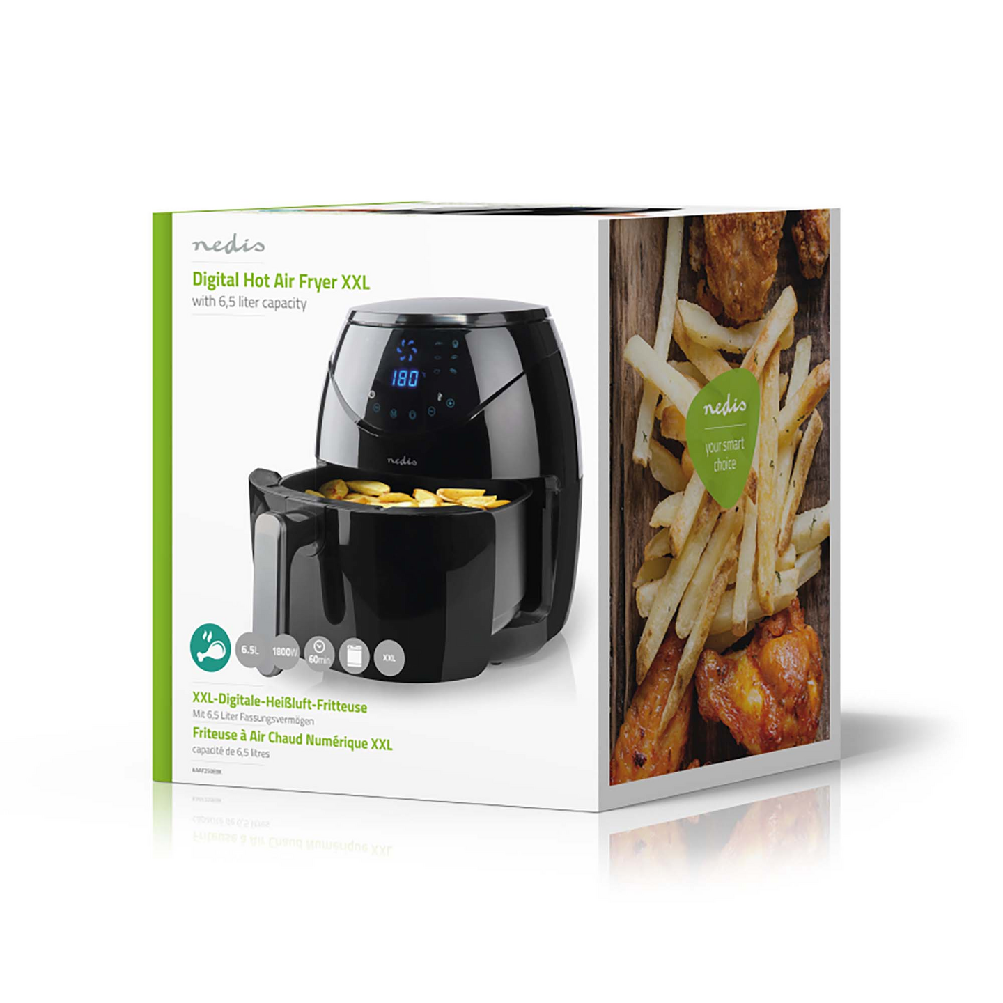 Nedis KAAF250EBK 6,5 l XXL -airfryer