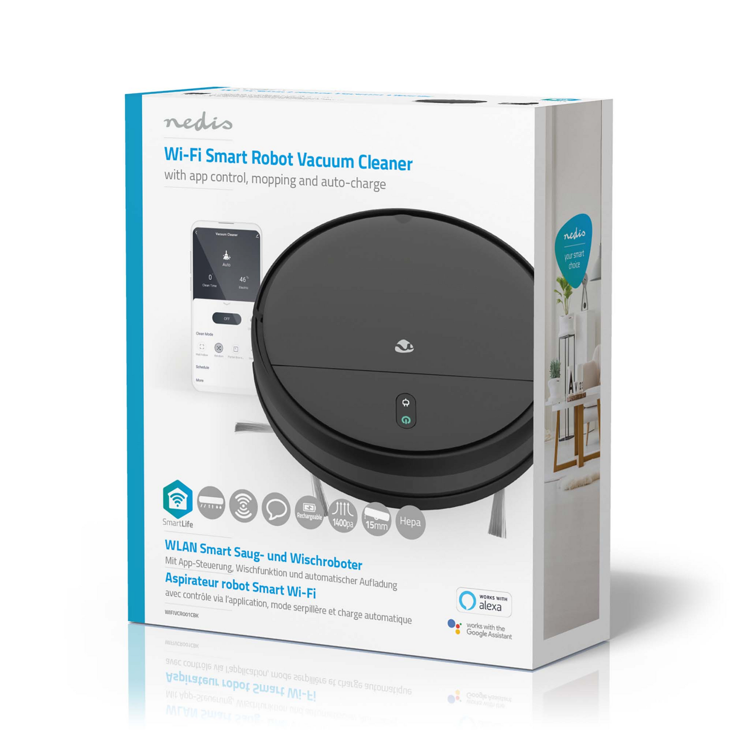 Nedis SmartLife WIFIVCR001CBK -robotti-imuri