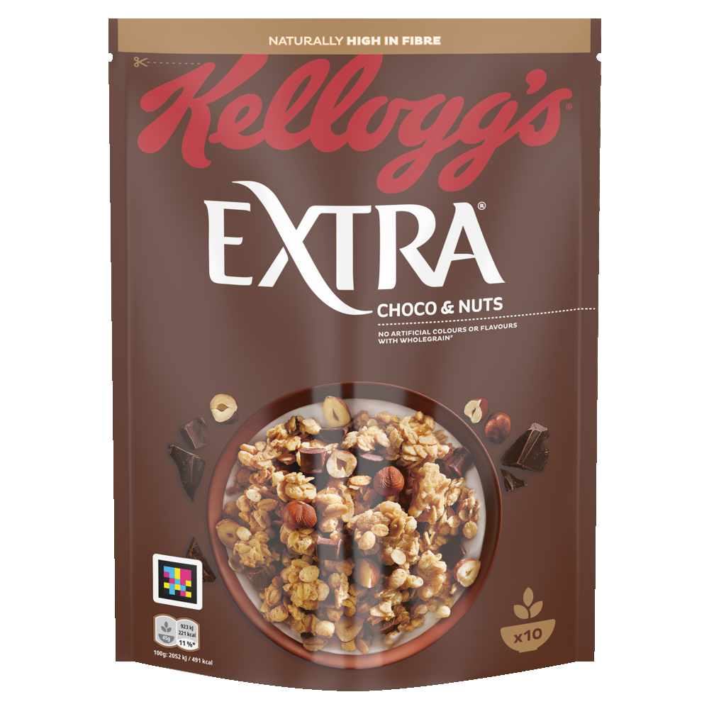 Kellogg's Extra mysli 450g suklaa pähkinä