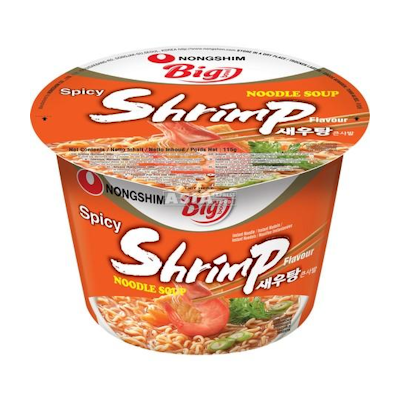 Nongshim  Mausteinen katkarapunuudeli Big Bowl 115g Spicy Shrimp