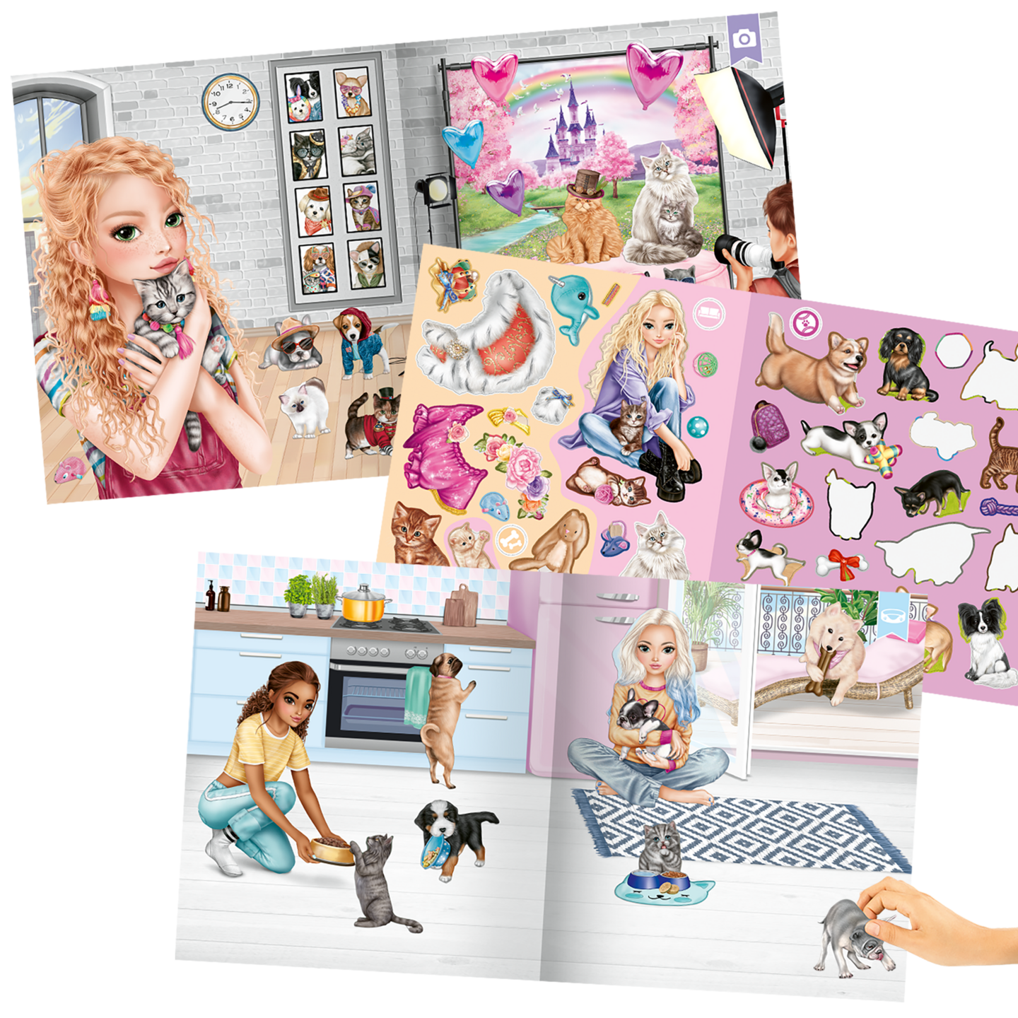 TOPModel Stickerworld Kitty and Doggy tarrakirja