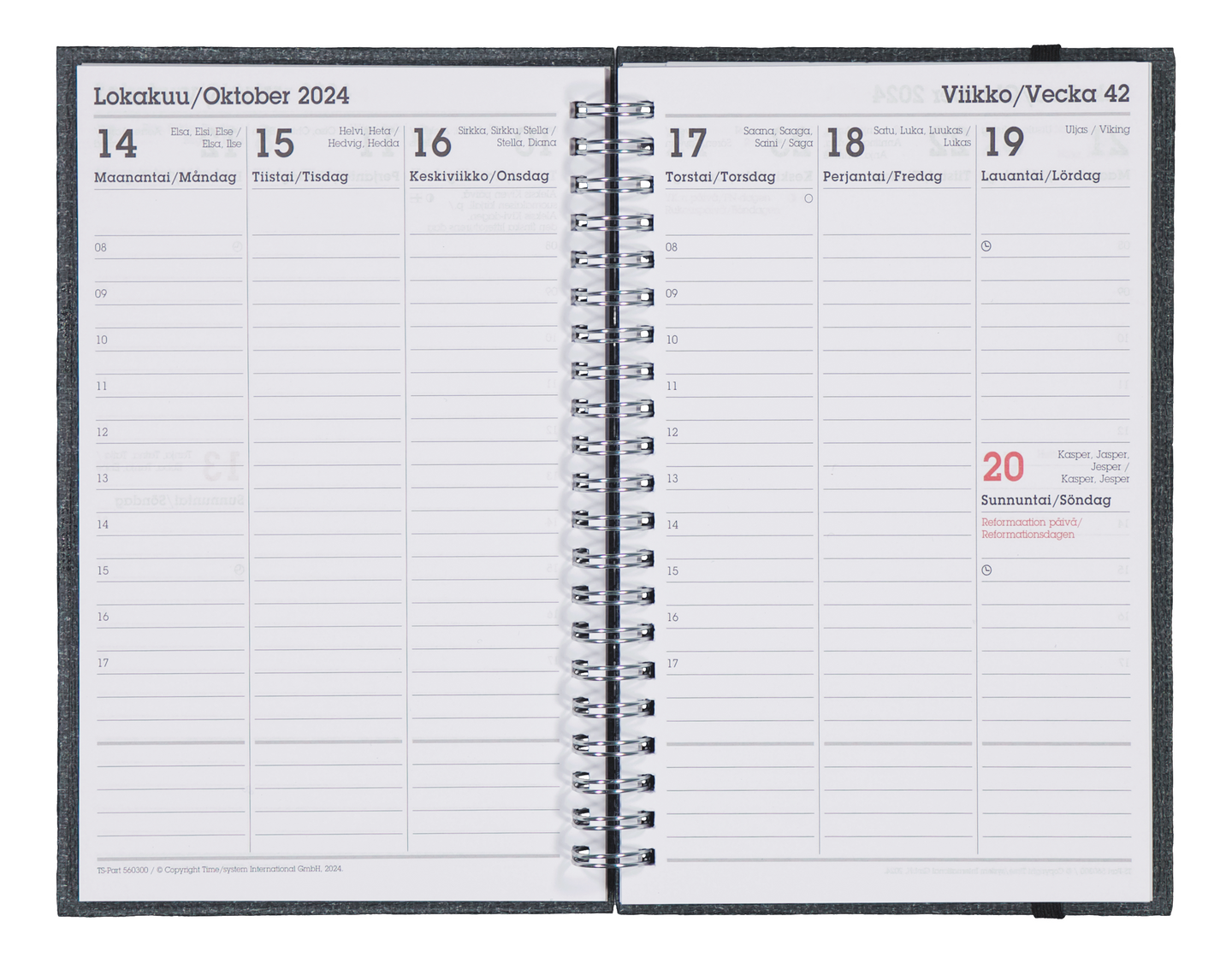 Time System koulukalenteri Basic 25-26 harmaa