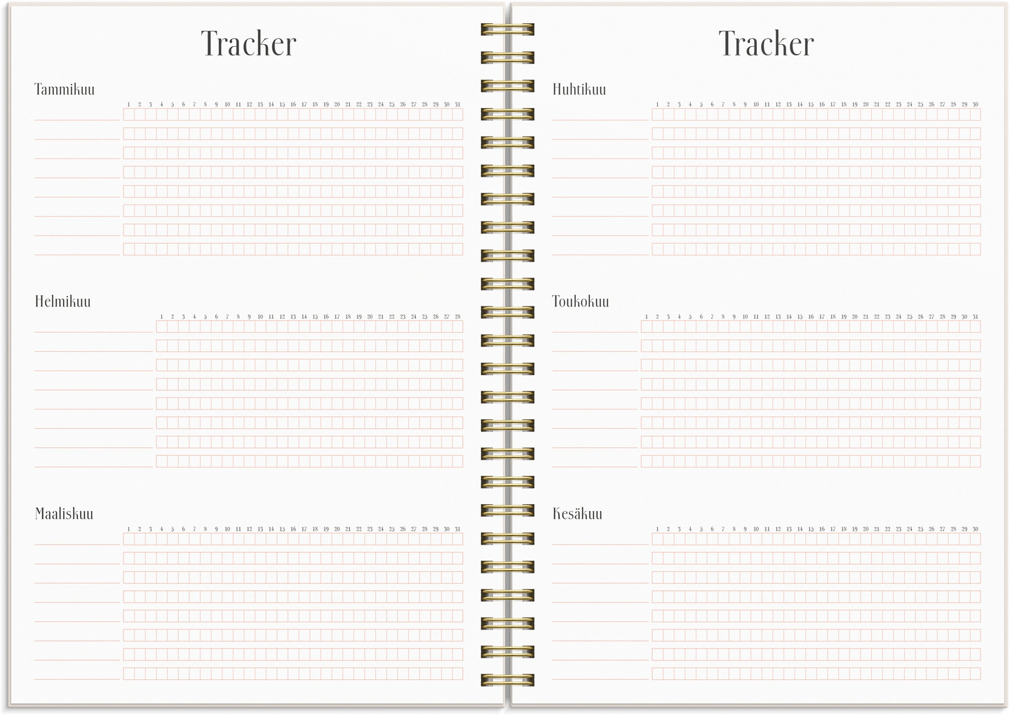 Burde Life Planner kalenteri Pink A5 26/27