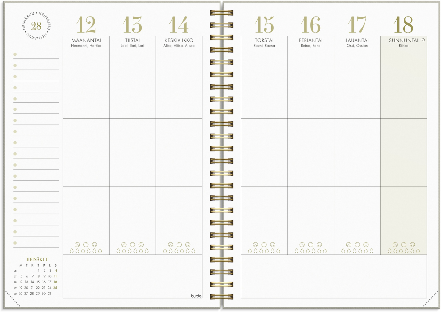 Burde Life Planner kalenteri Essentials A5 26/27