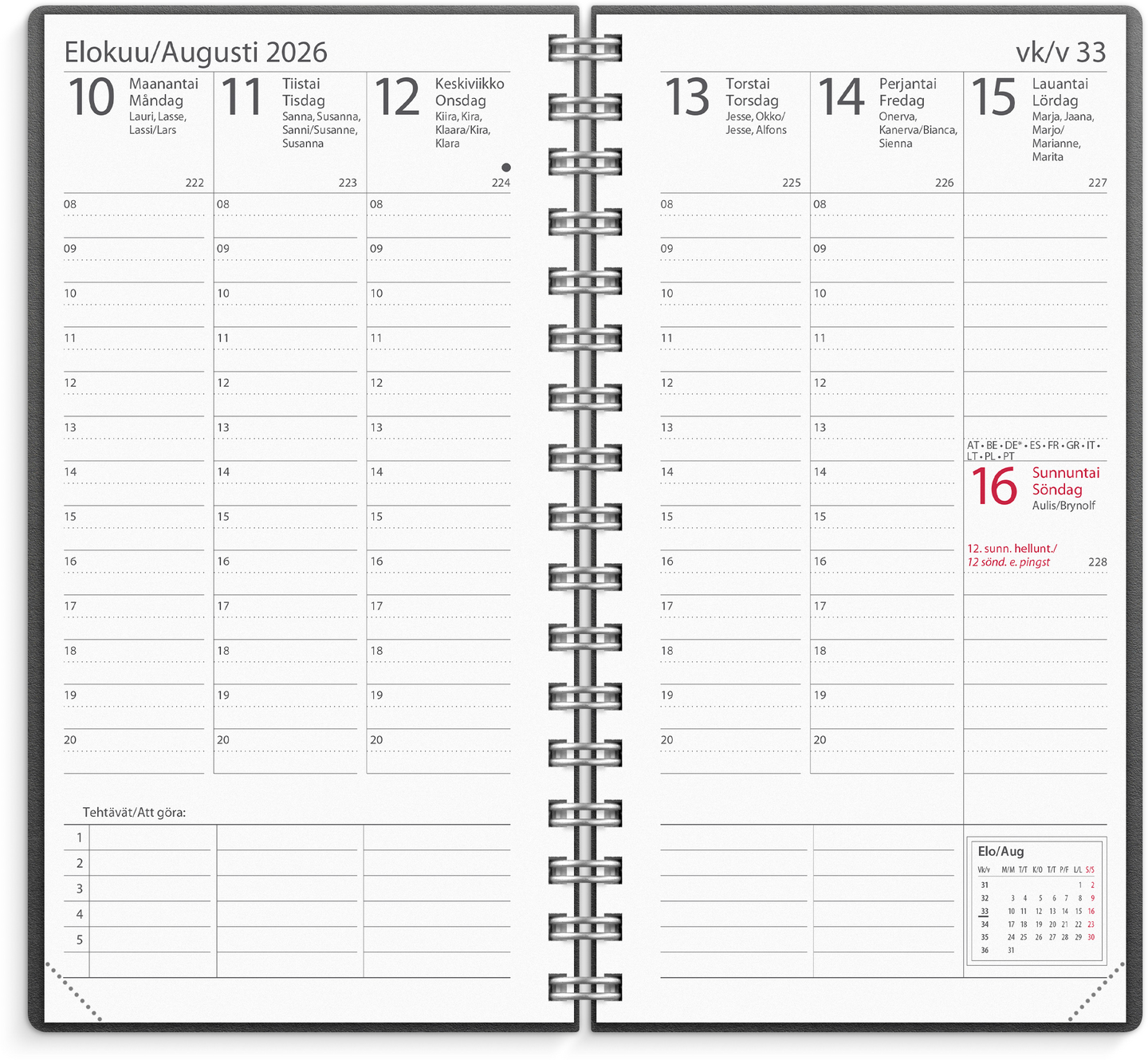 Burde kalenteri 2026 Interplano Eco