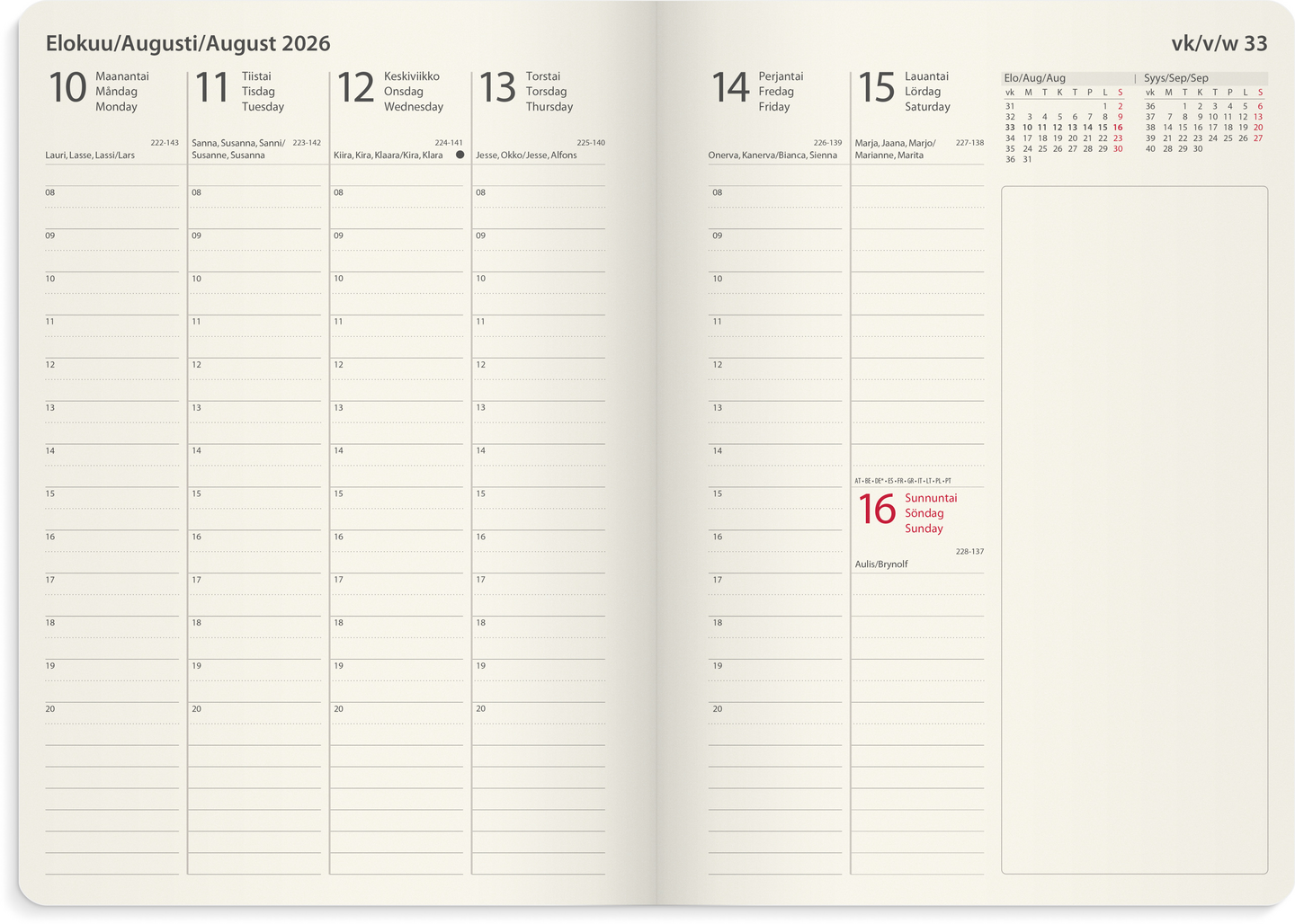 Burde kalenteri 2026 Business Forma Deluxe ruskea