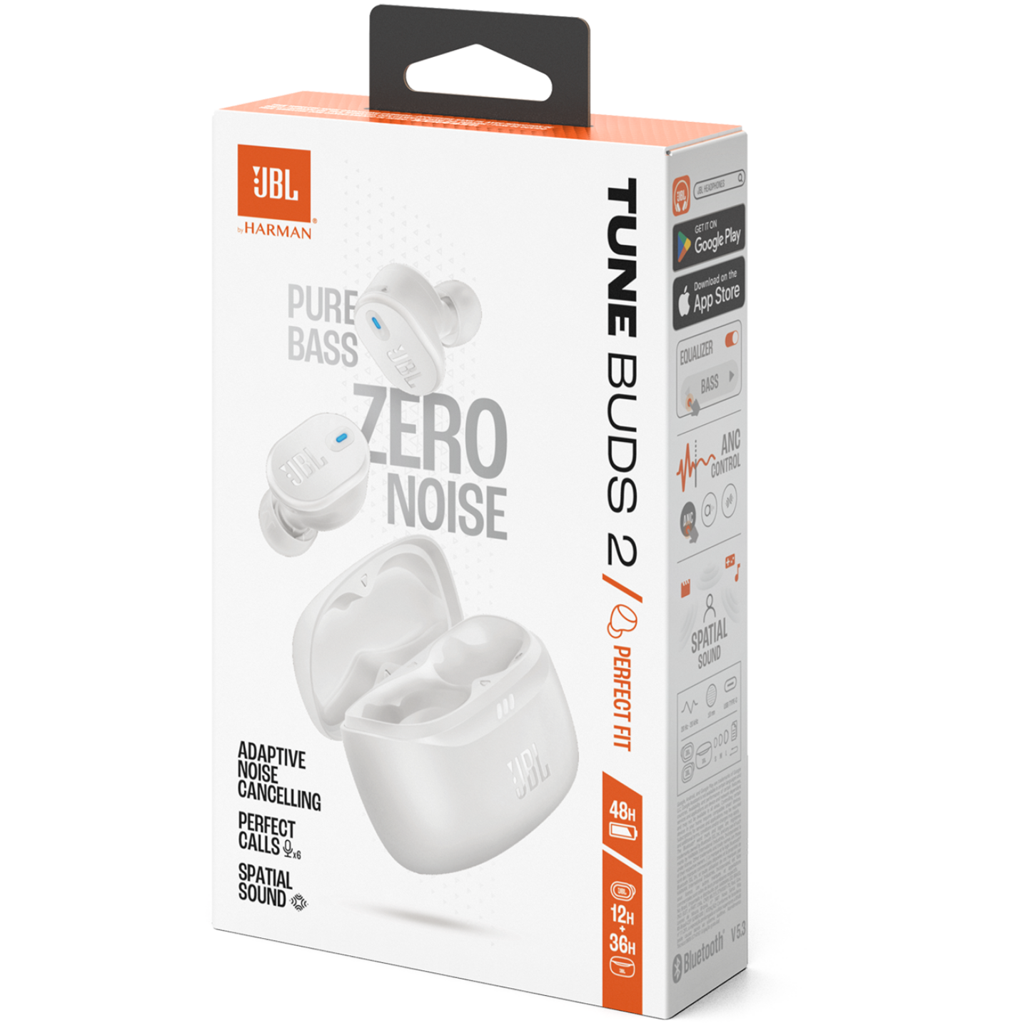 JBL Tune Buds 2 -langattomat vastamelunappikuulokkeet, valkoinen