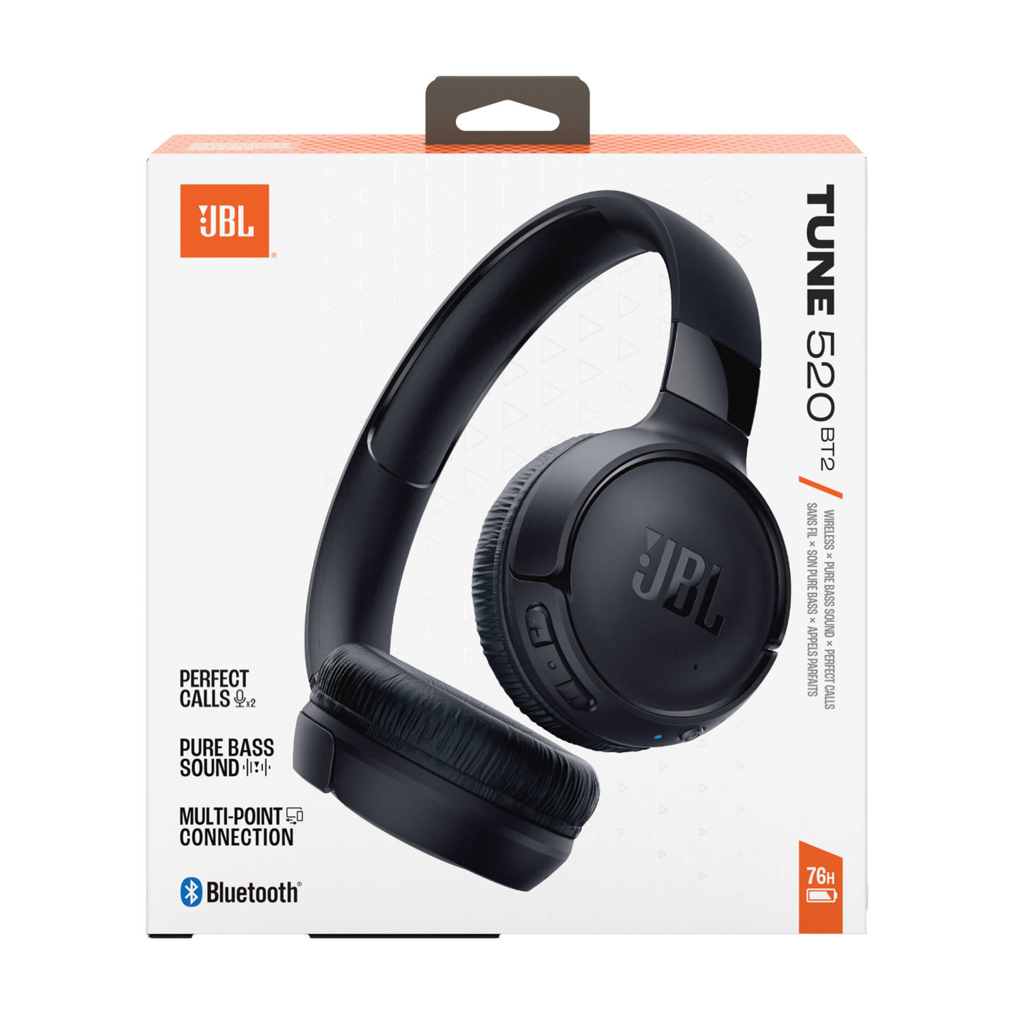 JBL Tune 520BT2 -langattomat sankakuulokkeet, musta