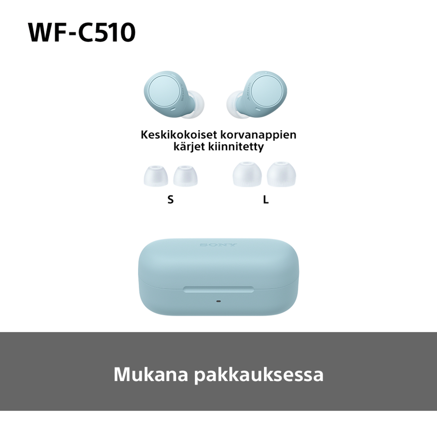 Sony WF-C510 -langattomat nappikuulokkeet, sininen
