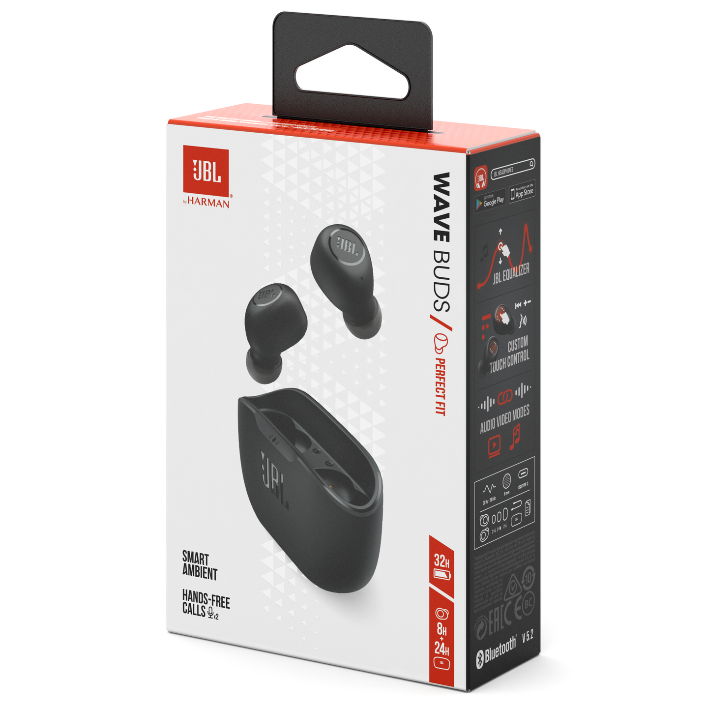JBL Wave Buds -langattomat nappikuulokkeet, musta