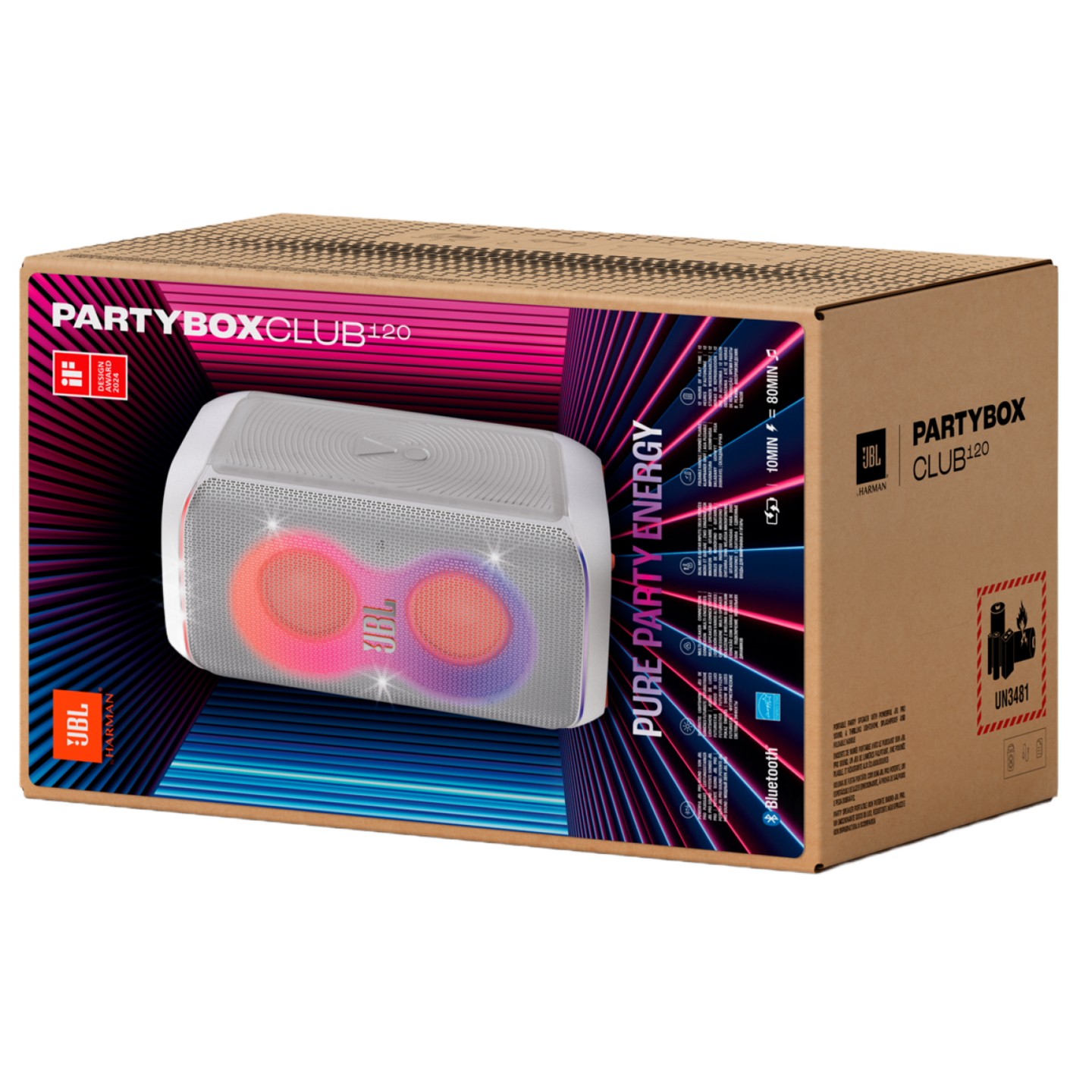 JBL PartyBox Club 120 -kaiutin, valkoinen