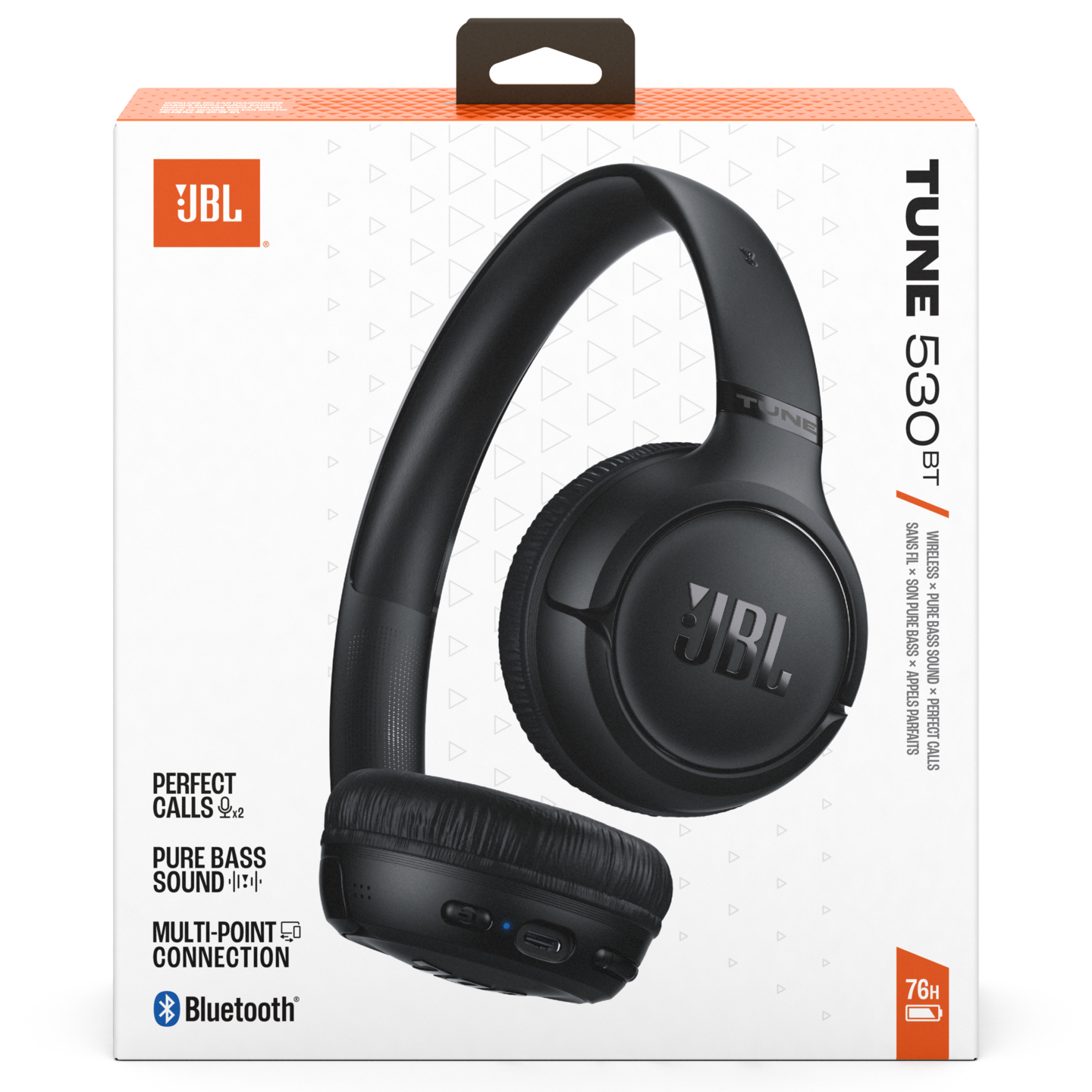 JBL Tune 530BT -langattomat sankakuulokkeet, musta