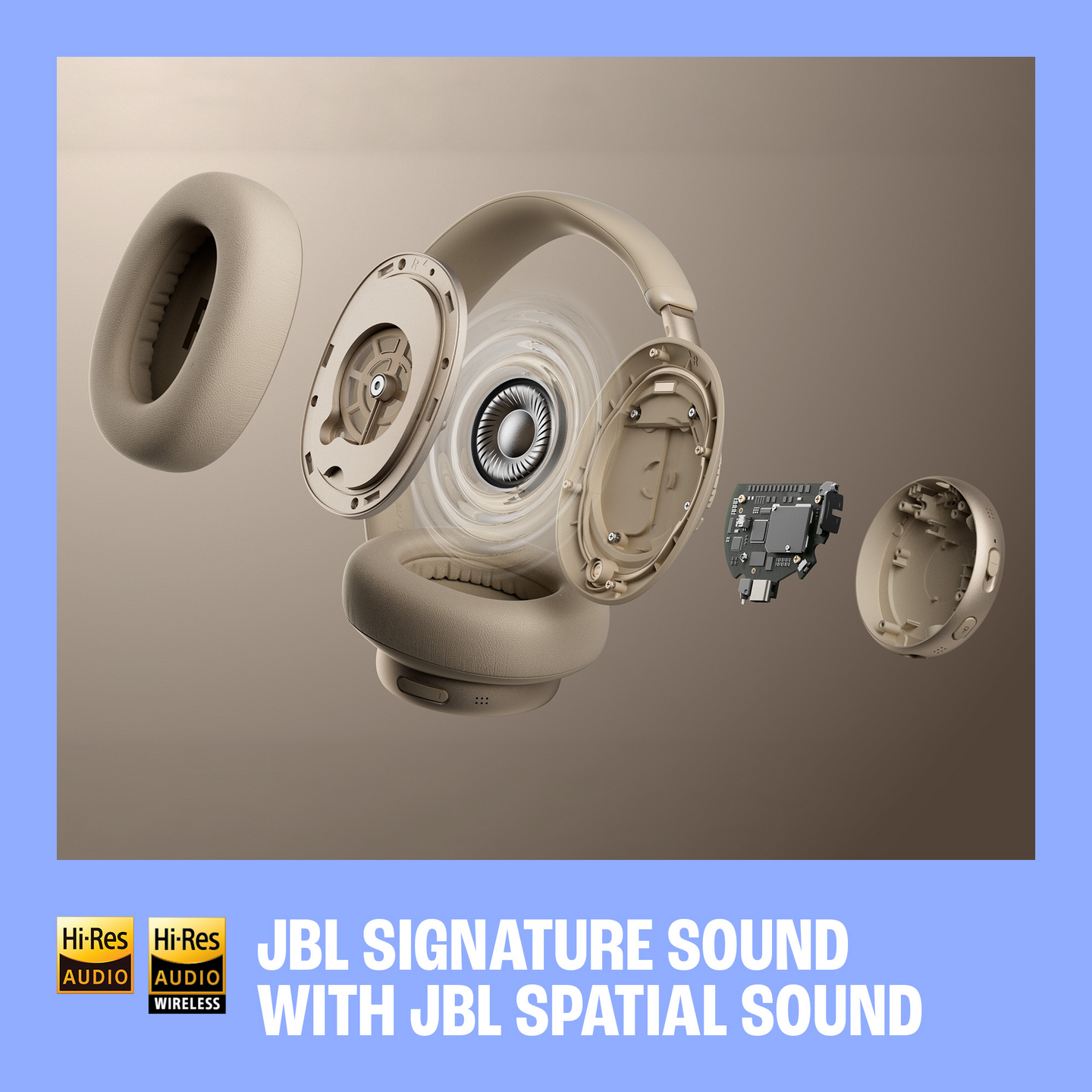 JBL Live 780NC -langattomat vastamelusankakuulokkeet, beige
