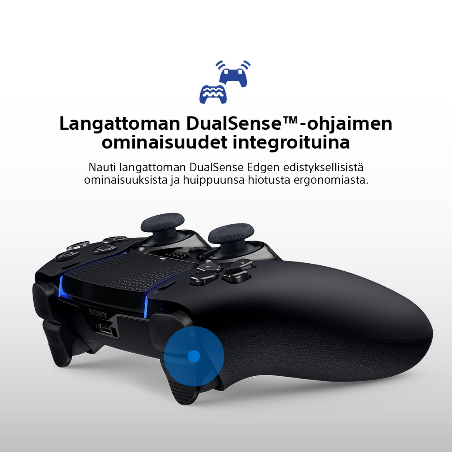 Sony PS5 DualSense Edge V2 Midnight Black -langaton peliohjain
