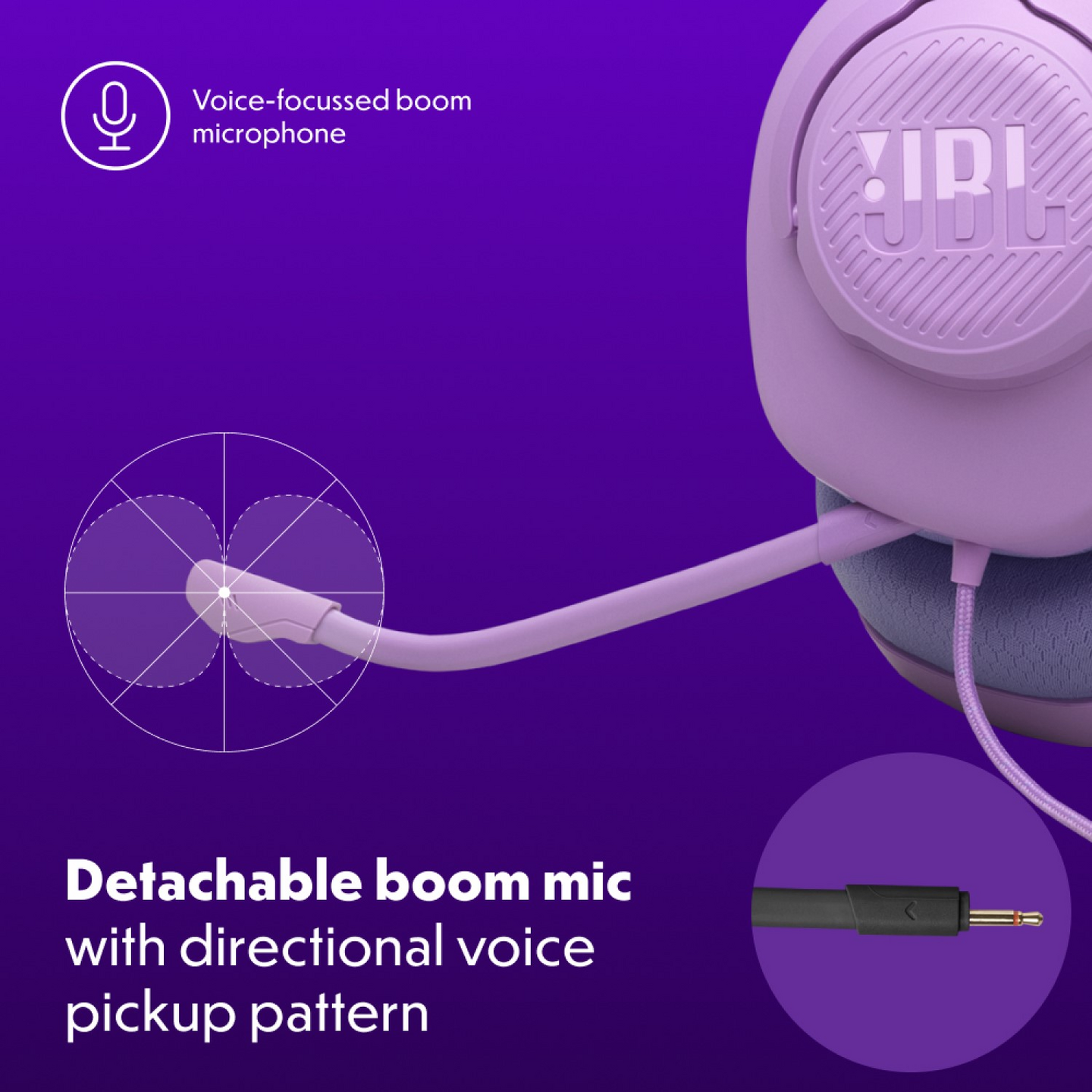 JBL Quantum 100 M2 -pelikuulokkeet, lila