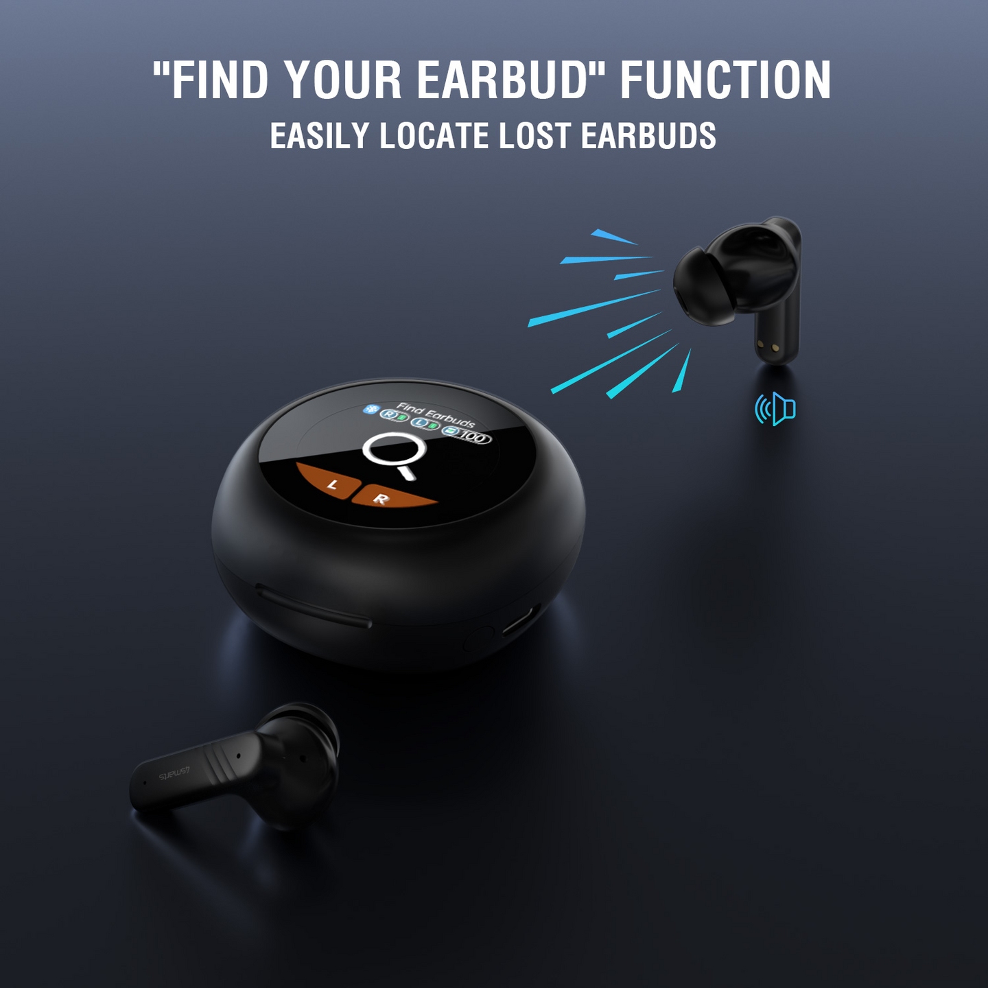 4smarts SkyBuds Screen Pro ANC -langattomat vastamelunappikuulokkeet, musta