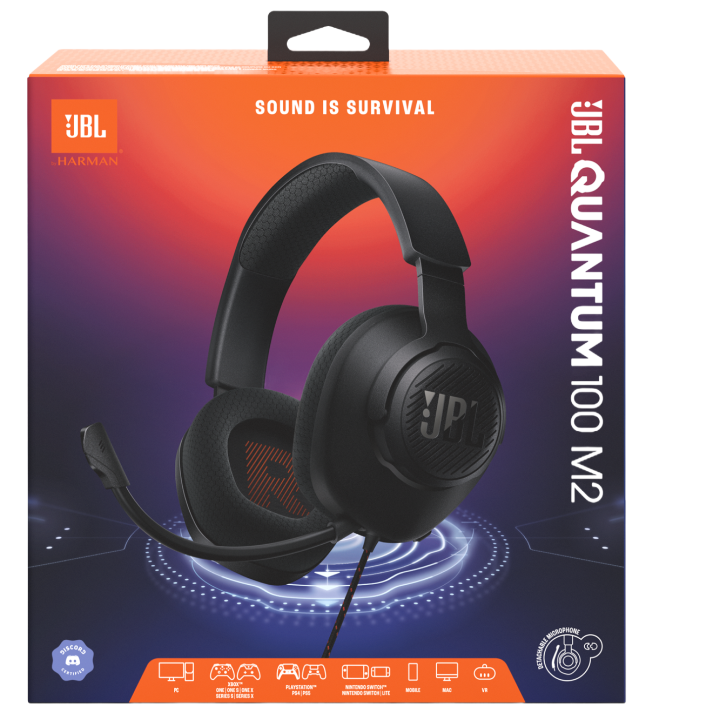 JBL Quantum 100 M2 -pelikuulokkeet, musta