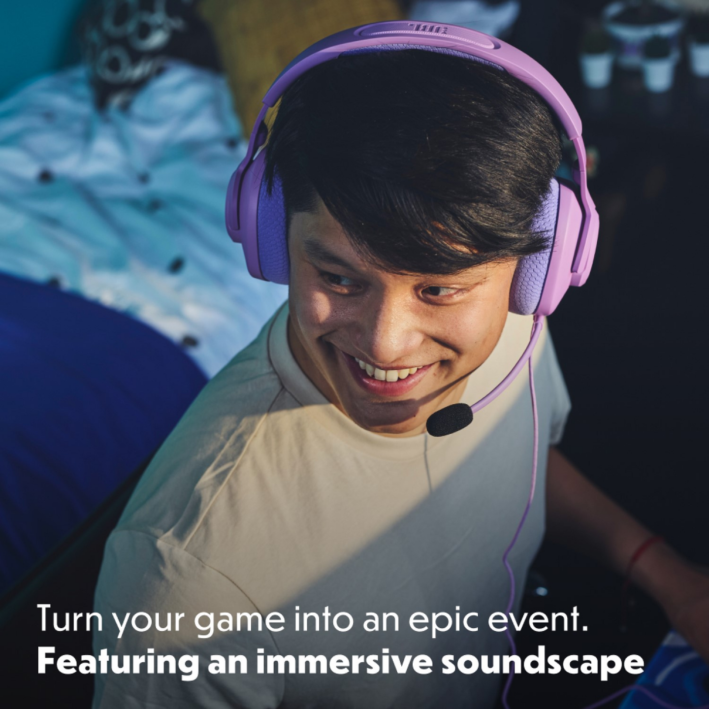 JBL Quantum 100 M2 -pelikuulokkeet, lila