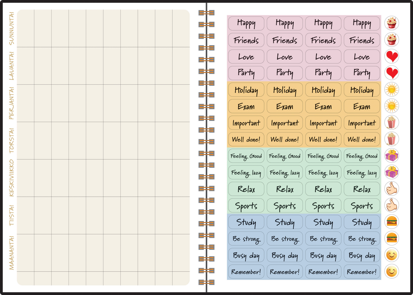 Ajasto My Year pöytäkalenteri A5 musta