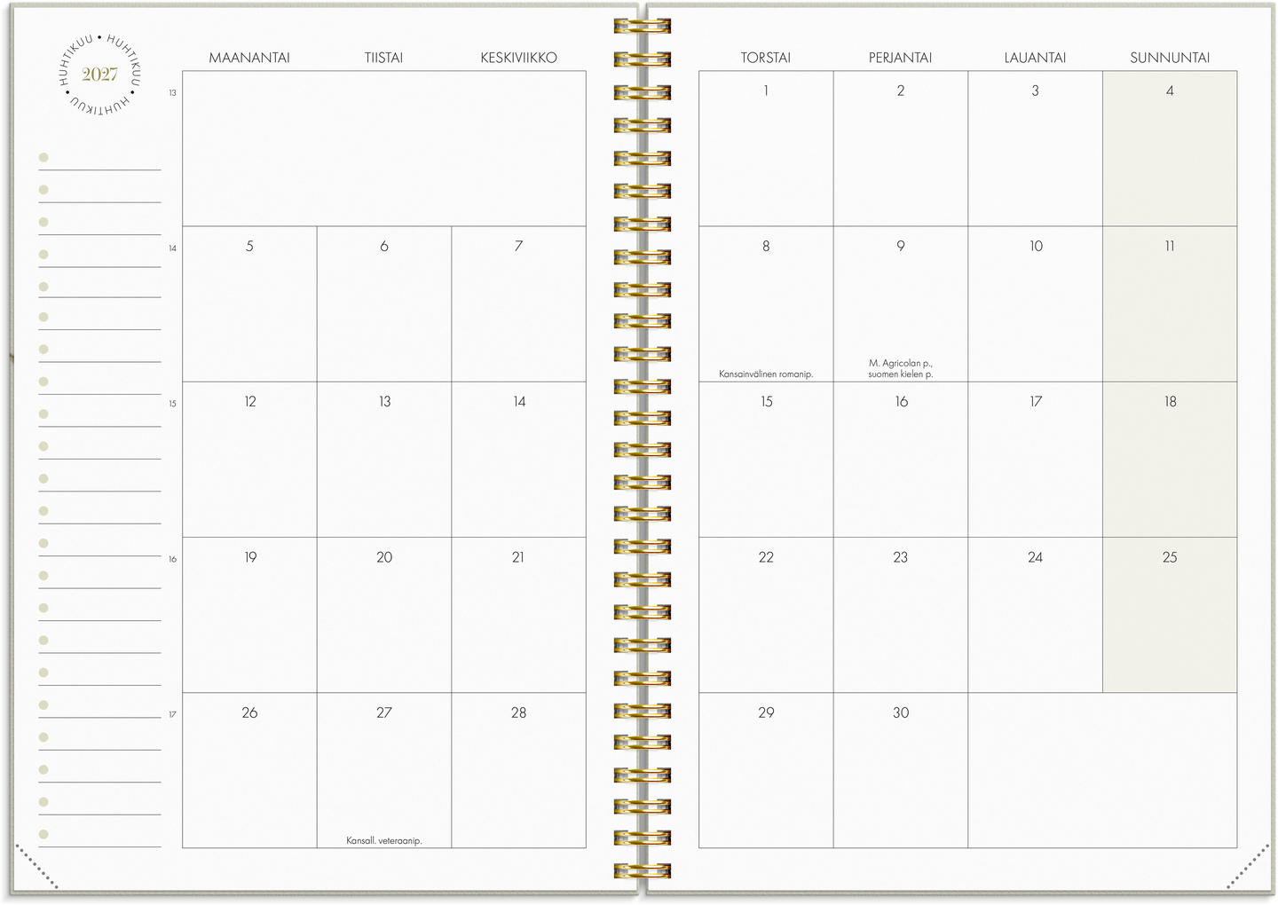 Burde Kalenteri 2027 Life Planner Essentials