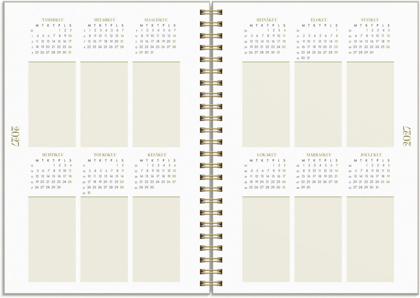 Burde Life Planner kalenteri Essentials A5 26/27