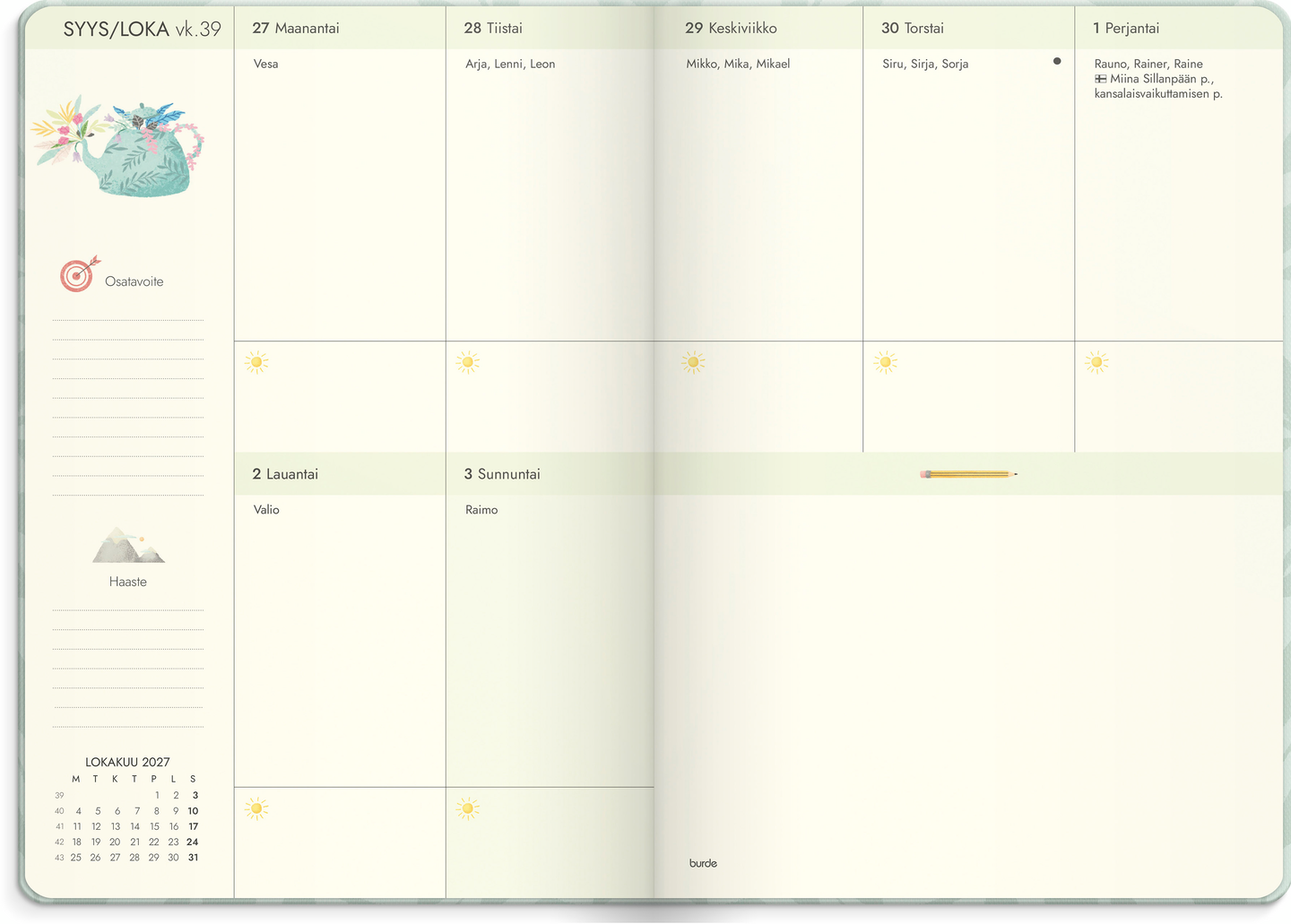 Burde Kalenteri 2027 Life Planner Dream&Do