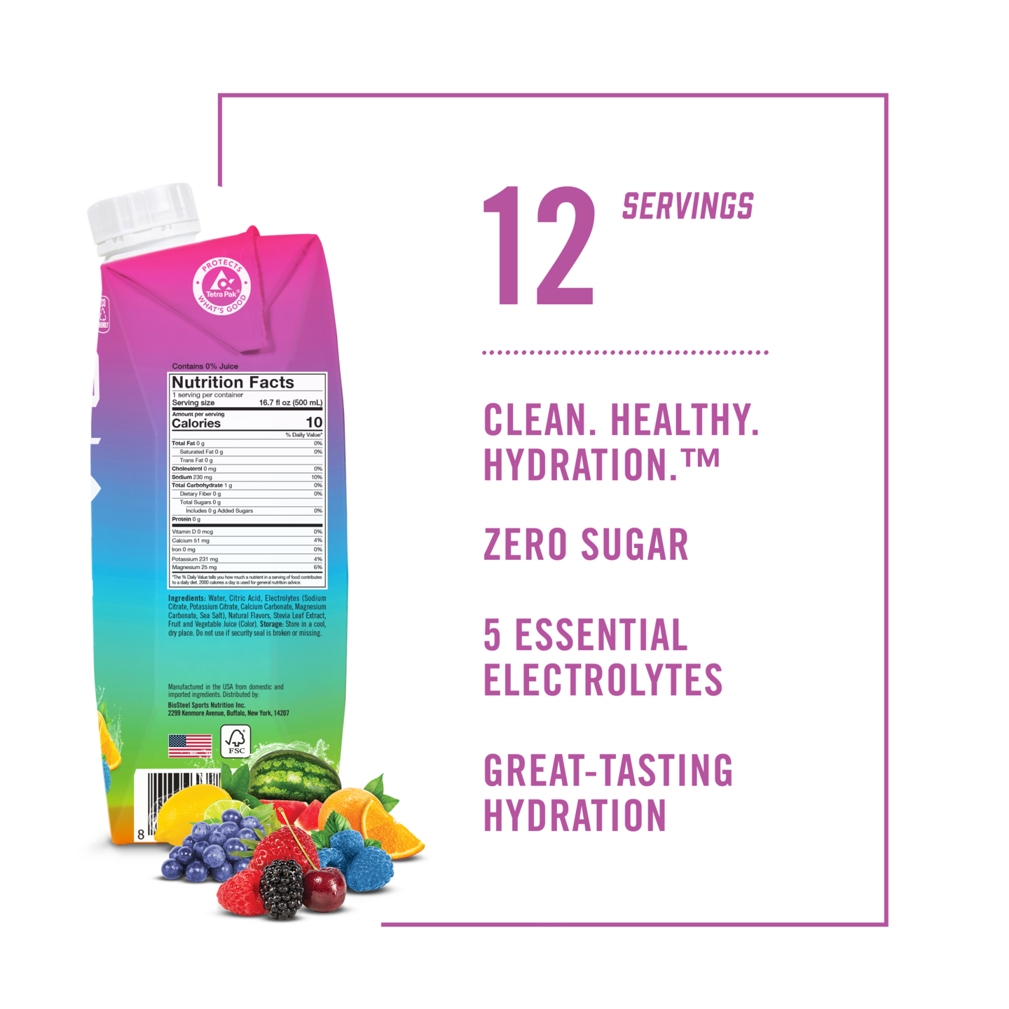 BioSteel urheilujuoma 0,5l Rainbow Twist