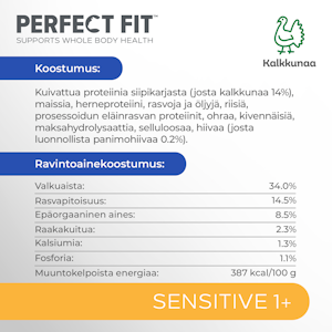 Perfect Fit Sensitive 1+ kalkkuna 750g