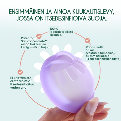 Femieko antibakteerinen kuukautislevy violetti