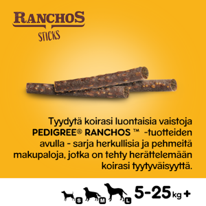 Pedigree Ranchos sticks koiran herkut 60g kana