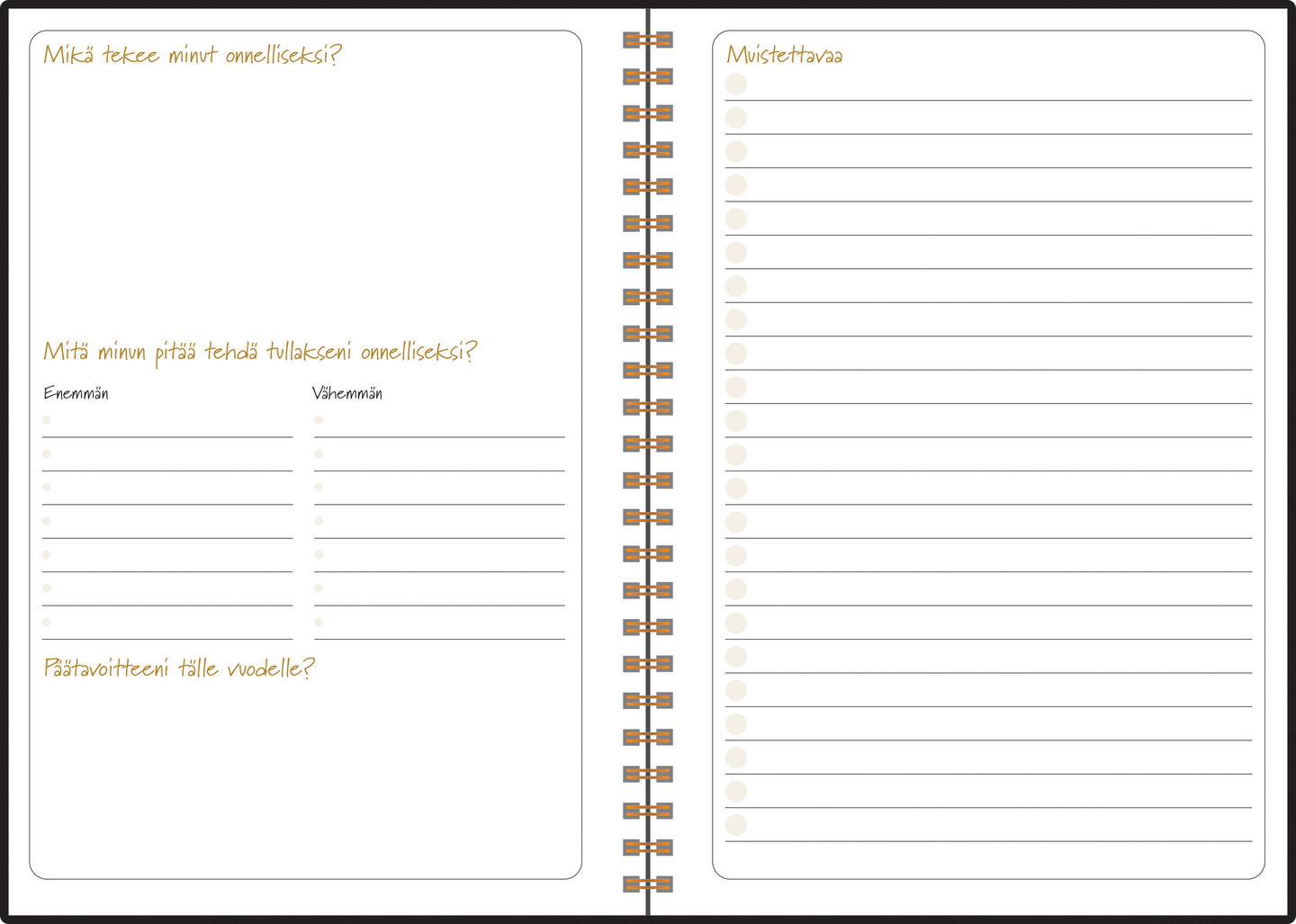 Ajasto My Year pöytäkalenteri A5 musta