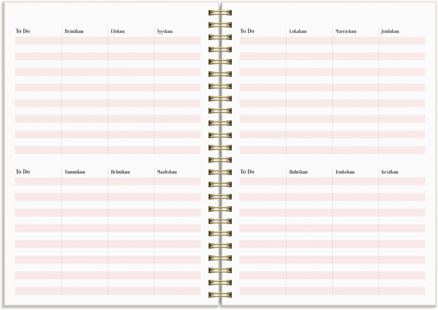 Burde Life Planner kalenteri Pink A5 26/27