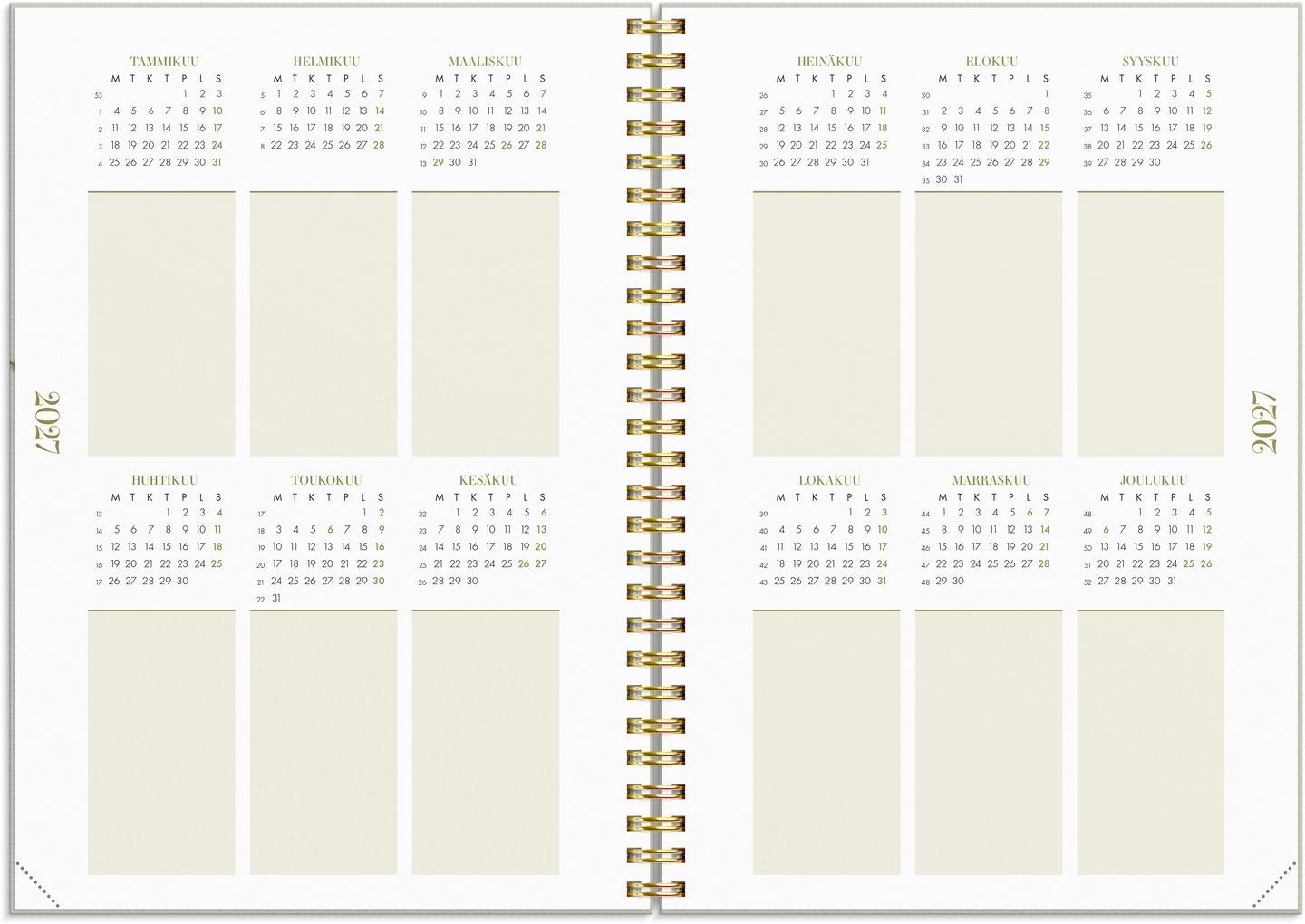 Burde Kalenteri 2027 Life Planner Essentials