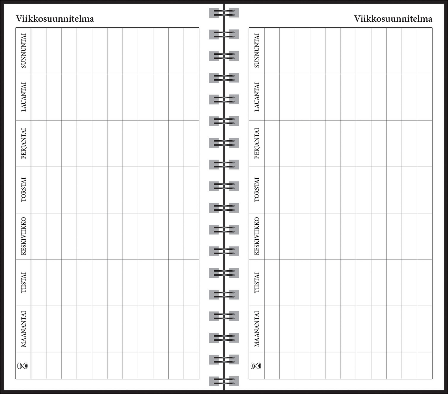 Ajasto lukuvuosikalenteri 2025-26 Simple, musta