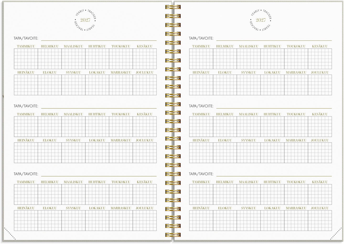 Burde Kalenteri 2027 Life Planner Essentials
