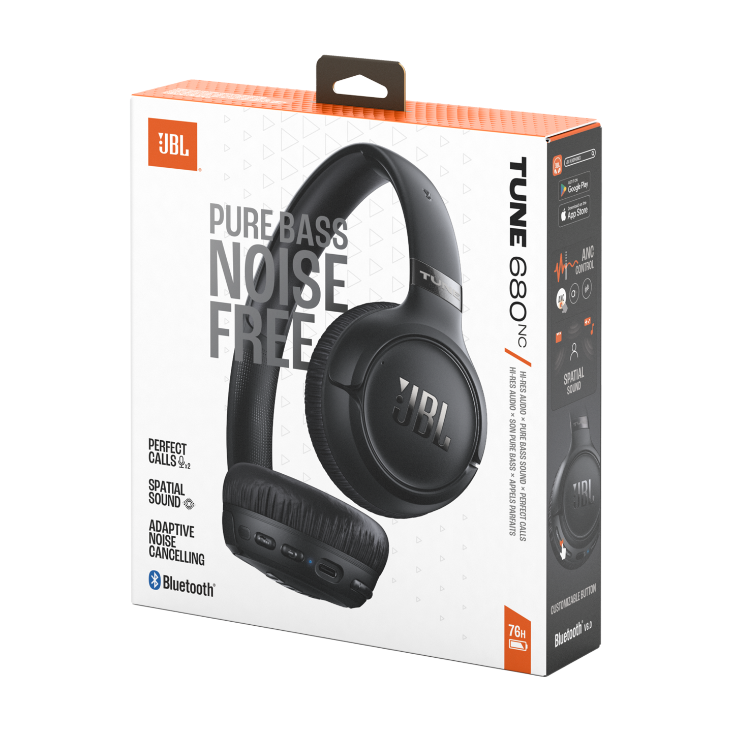 JBL Tune 680NC -langattomat vastamelusankakuulokkeet, musta