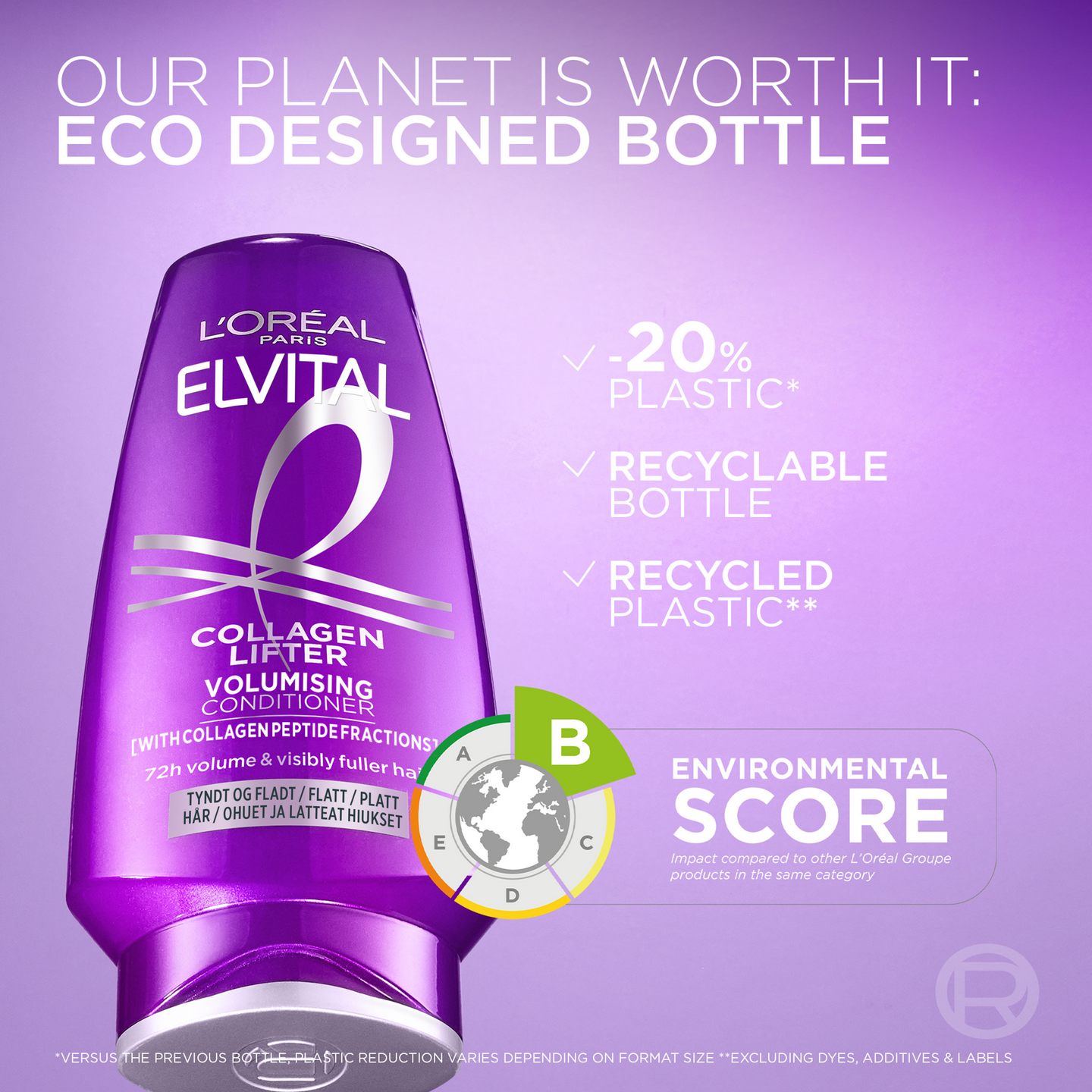 L'Oréal Paris Elvital 200ml Collagen Lifter hoitoaine ohuille ja latteille hiuksille