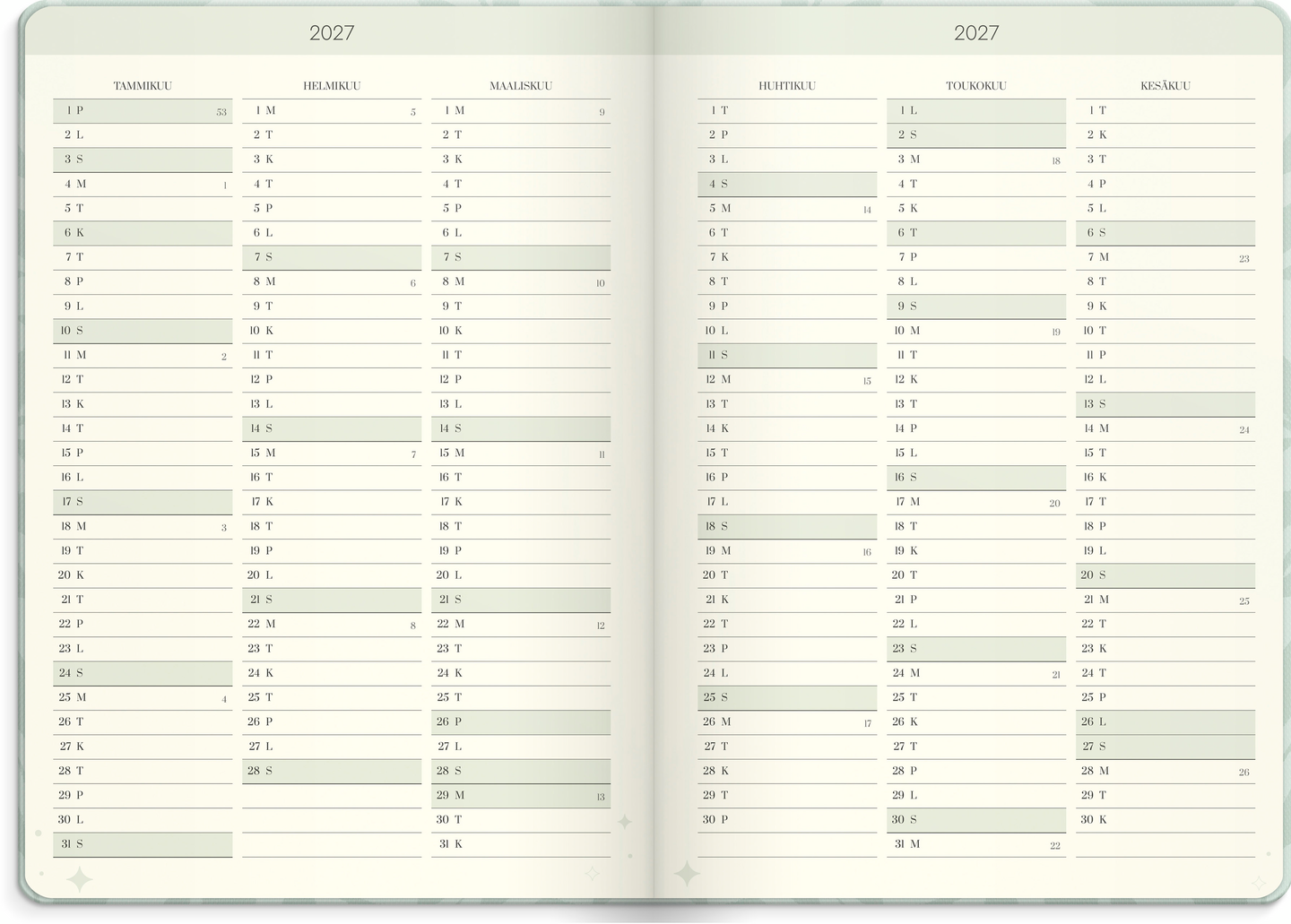 Burde Kalenteri 2027 Life Planner Dream&Do
