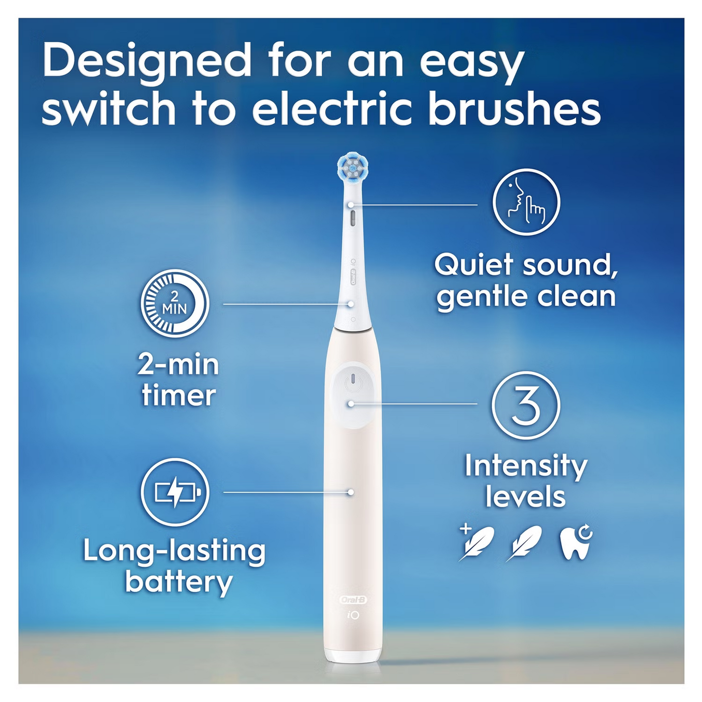 Oral-B iO2 Duo Night Black/Calm Pink -sähköhammasharja, 2 kpl