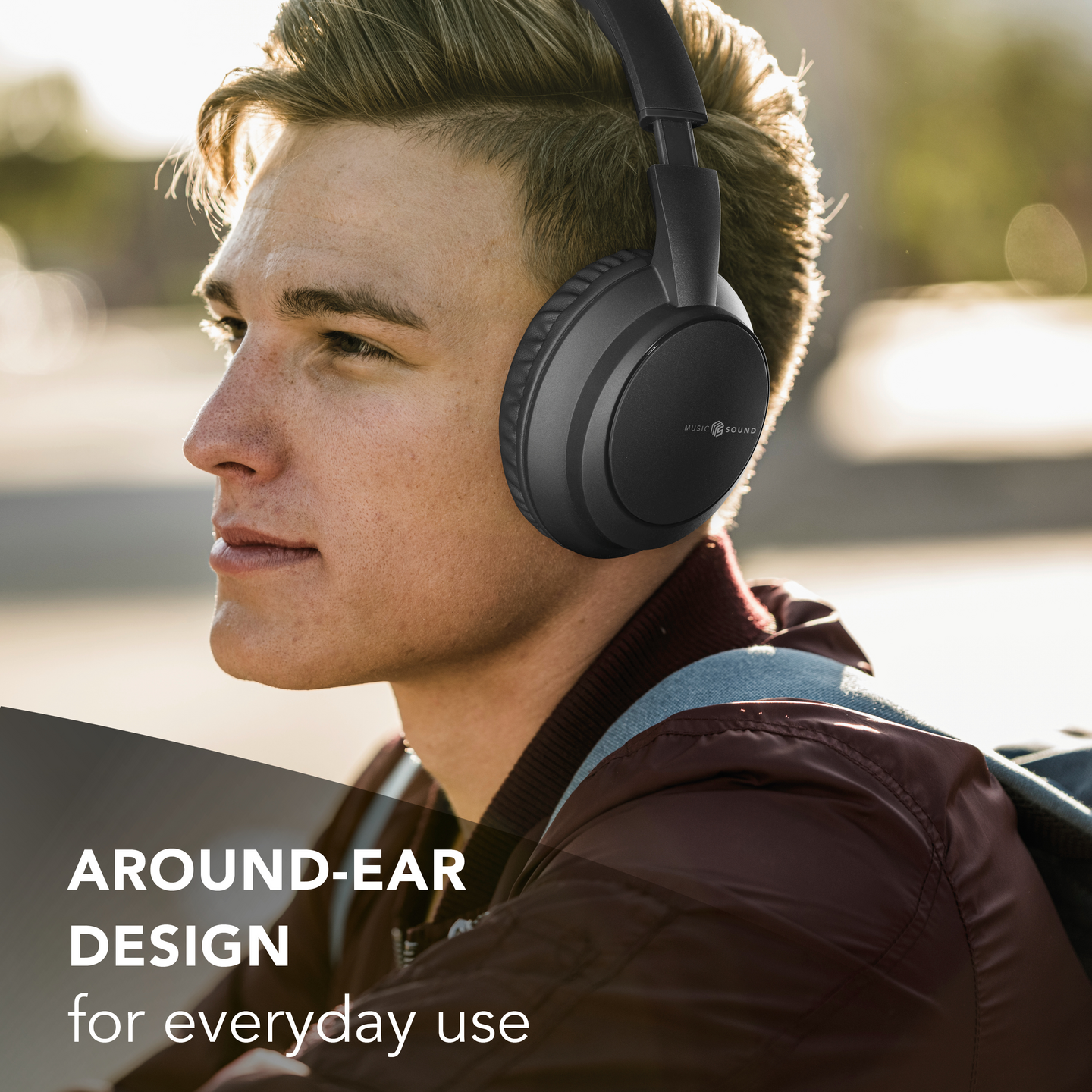 MusicSound Boost -langattomat sankakuulokkeet, musta