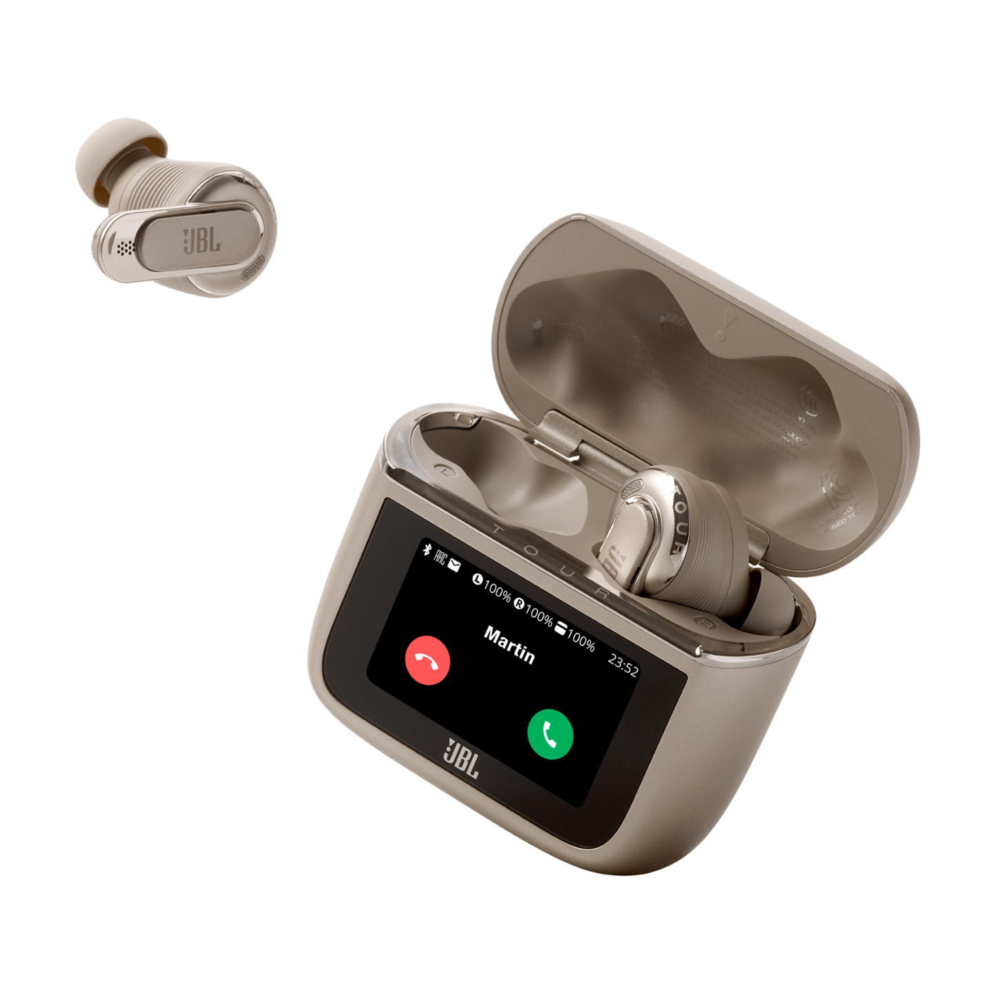 JBL Tour Pro 3 -langattomat vastamelunappikuulokkeet, latte