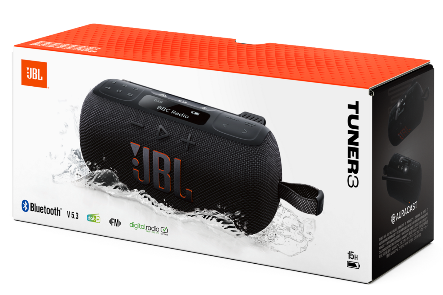 JBL Tuner 3 -FM-radio/Bluetooth-kaiutin, musta