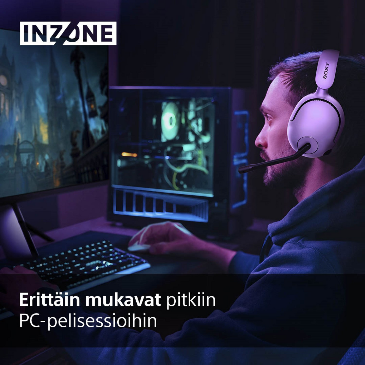Sony INZONE H5 -langattomat pelikuulokkeet, valkoinen