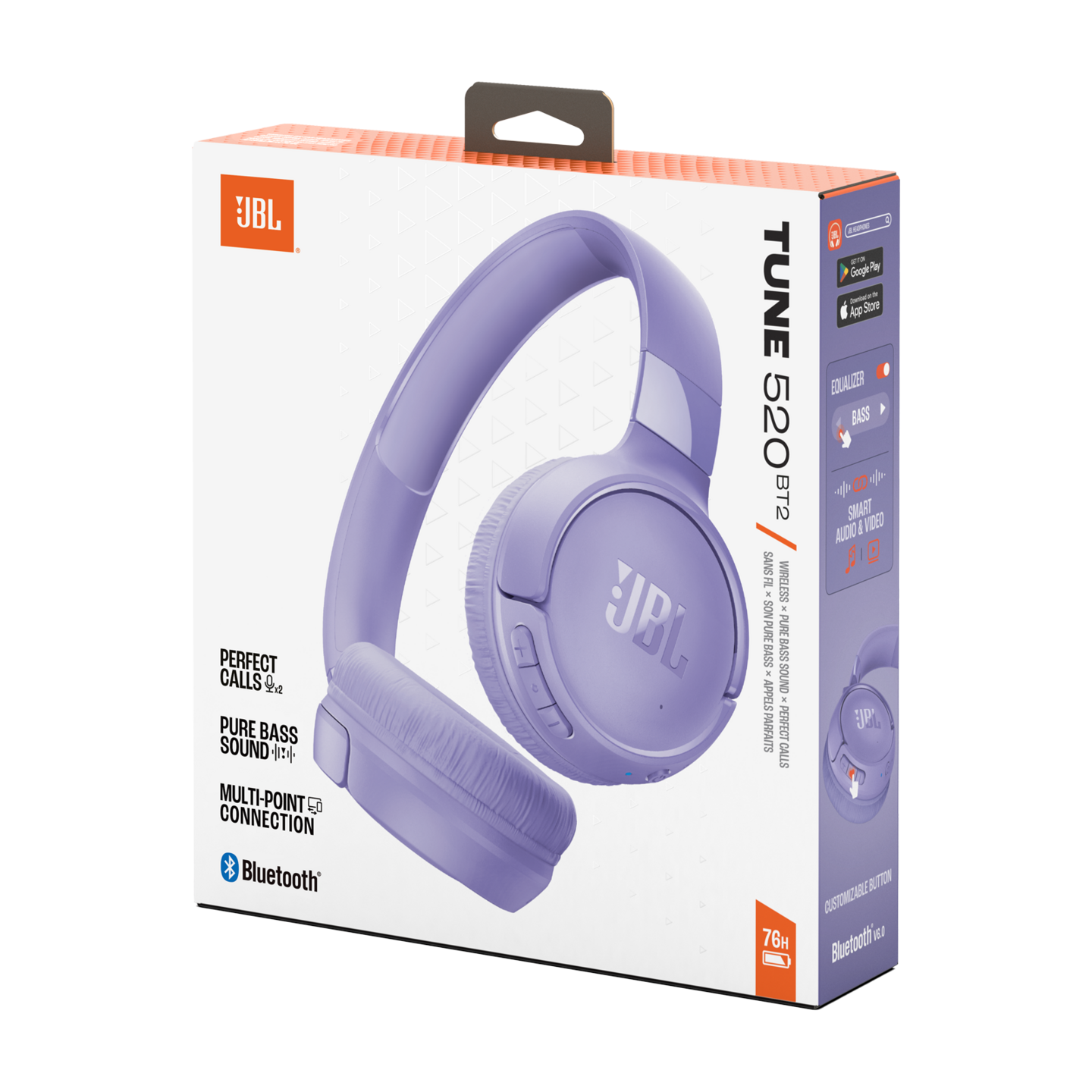 JBL Tune 520BT2 -langattomat sankakuulokkeet, violetti