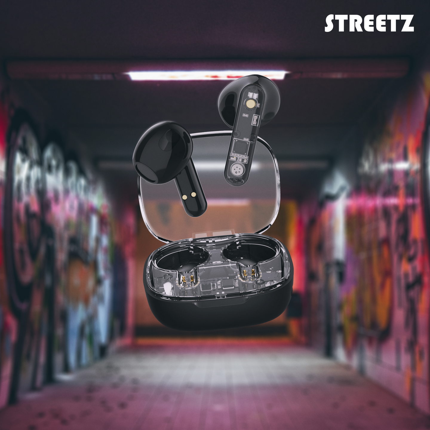 Streetz T150 -langattomat nappikuulokkeet, musta