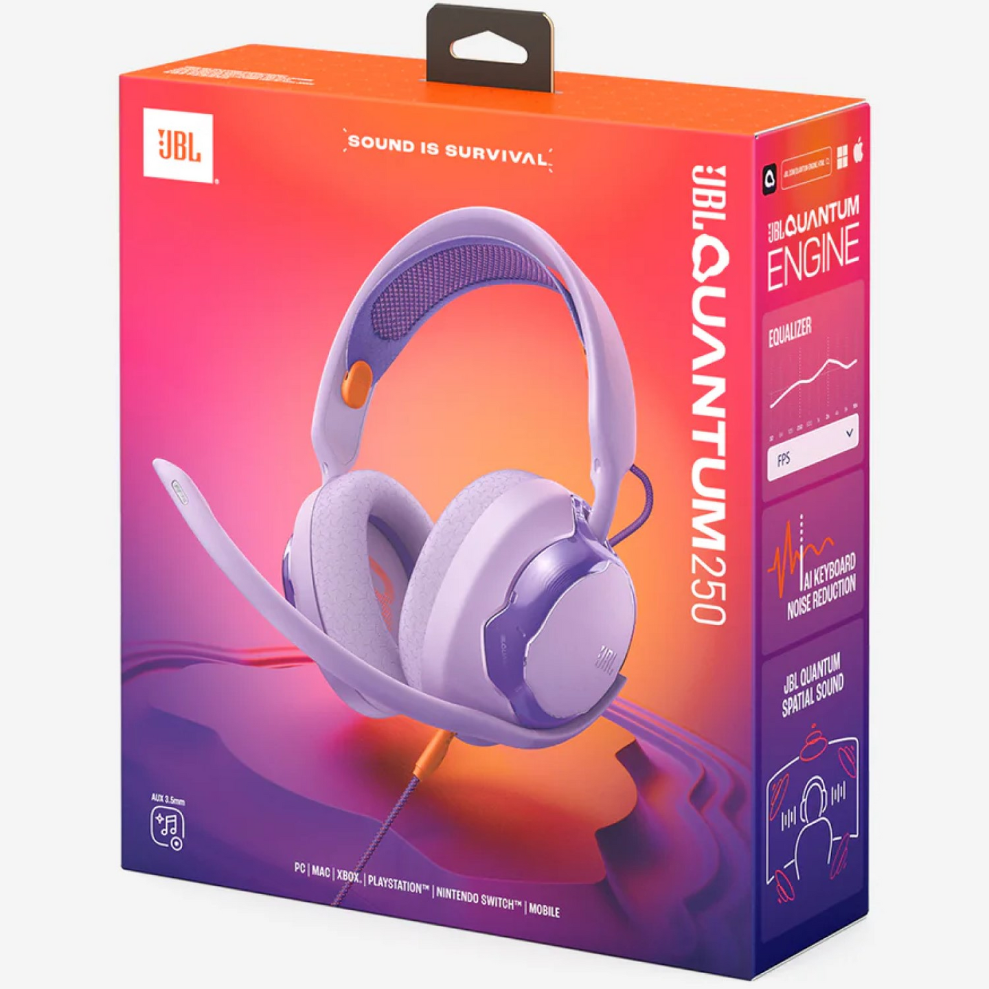 JBL Quantum 250 -pelikuulokkeet, violetti