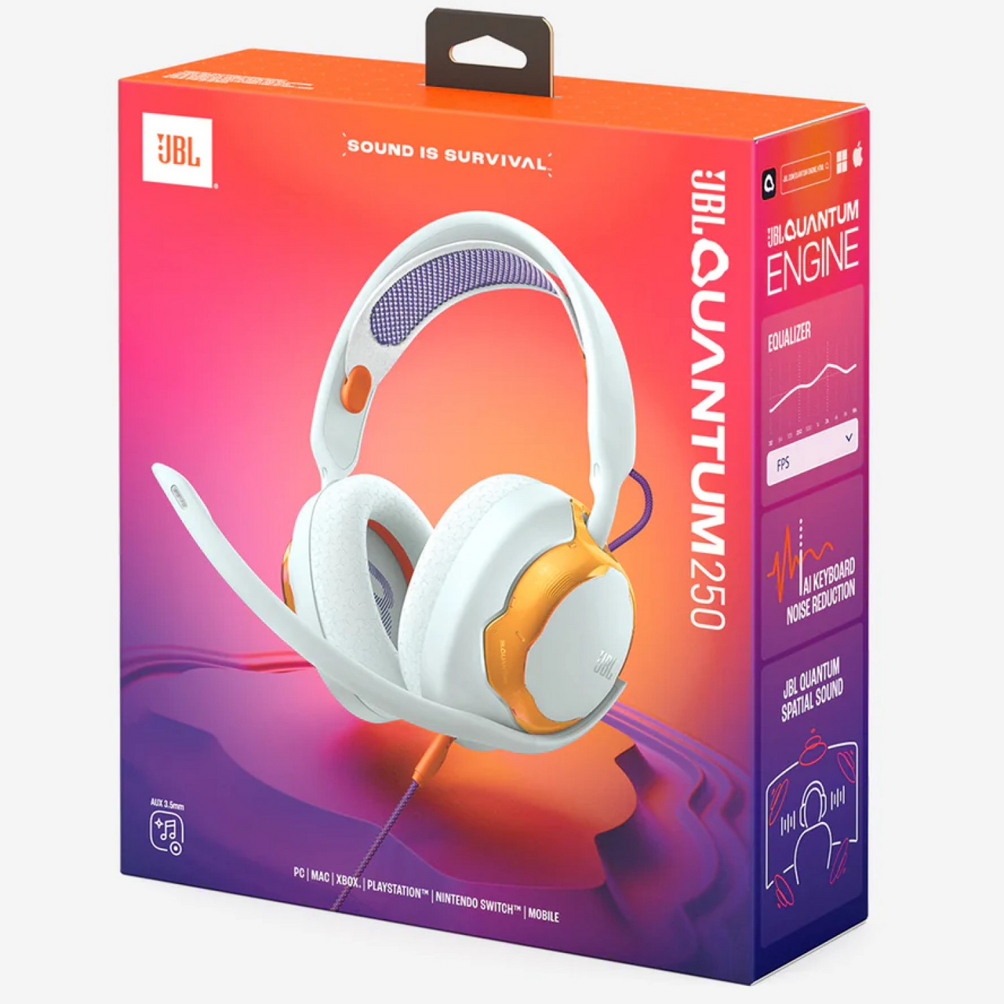 JBL Quantum 250 -pelikuulokkeet, turkoosi