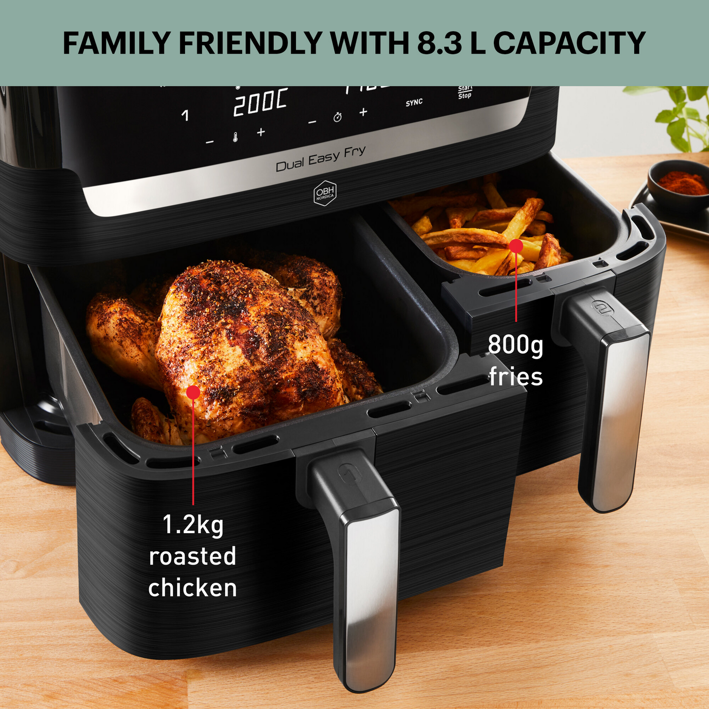 OBH Nordica Dual Easy Fry & Grill AG905BS0 -airfryer