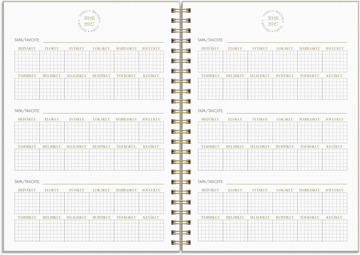 Burde Life Planner kalenteri Essentials A5 26/27